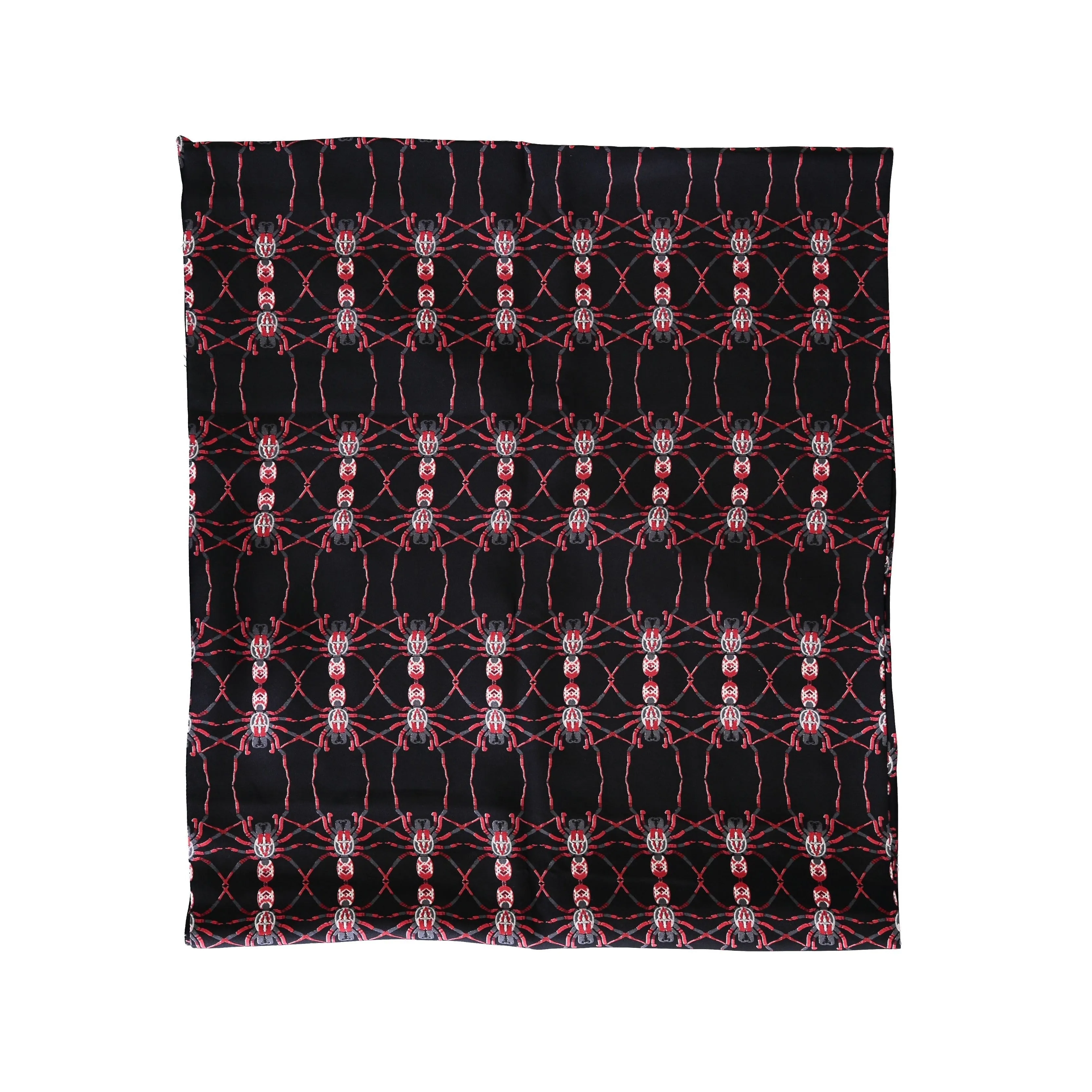 ALEXANDER MCQUEEN Alexander McQueen Black Red Spider Print Silk Scarf