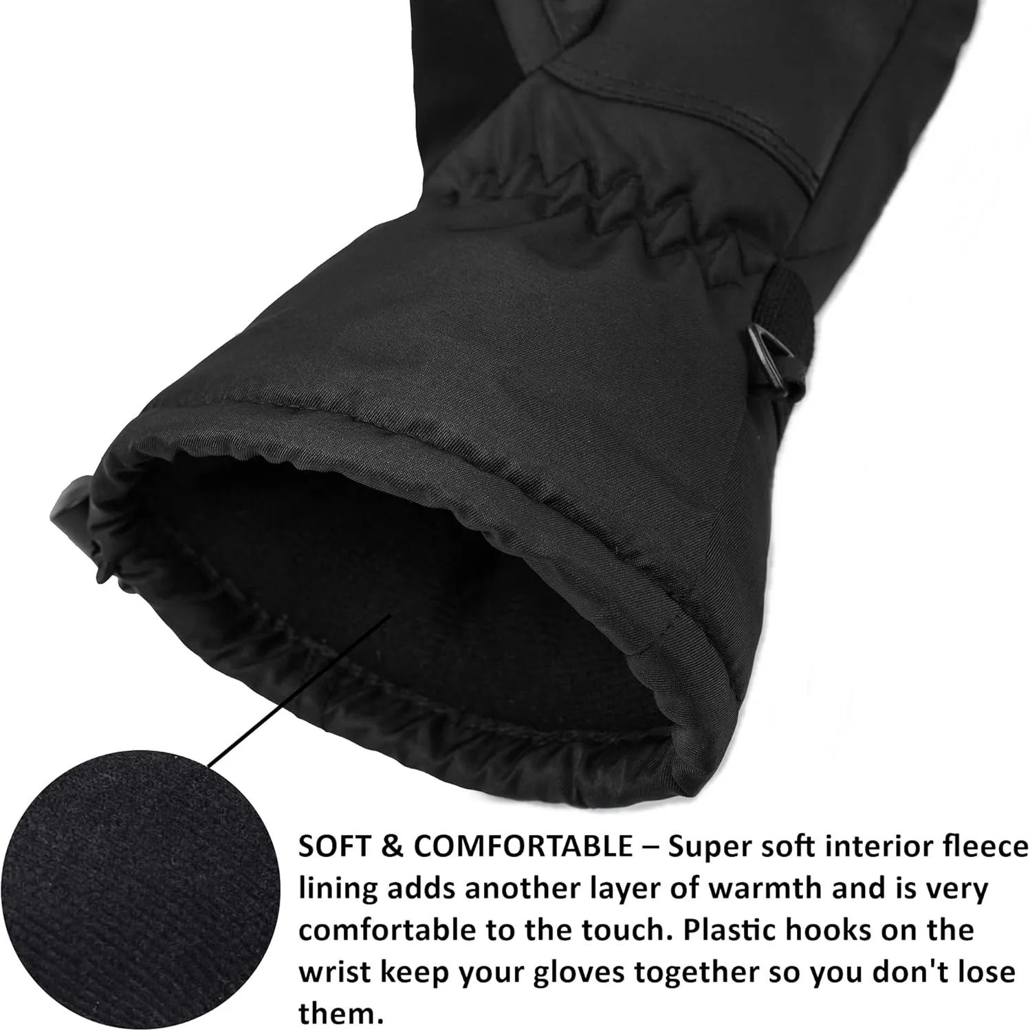 Alpine Swiss Mens Waterproof Gauntlet Ski Mittens Winter Sport Gloves Snowboarding Windproof Warm 3M Thinsulate