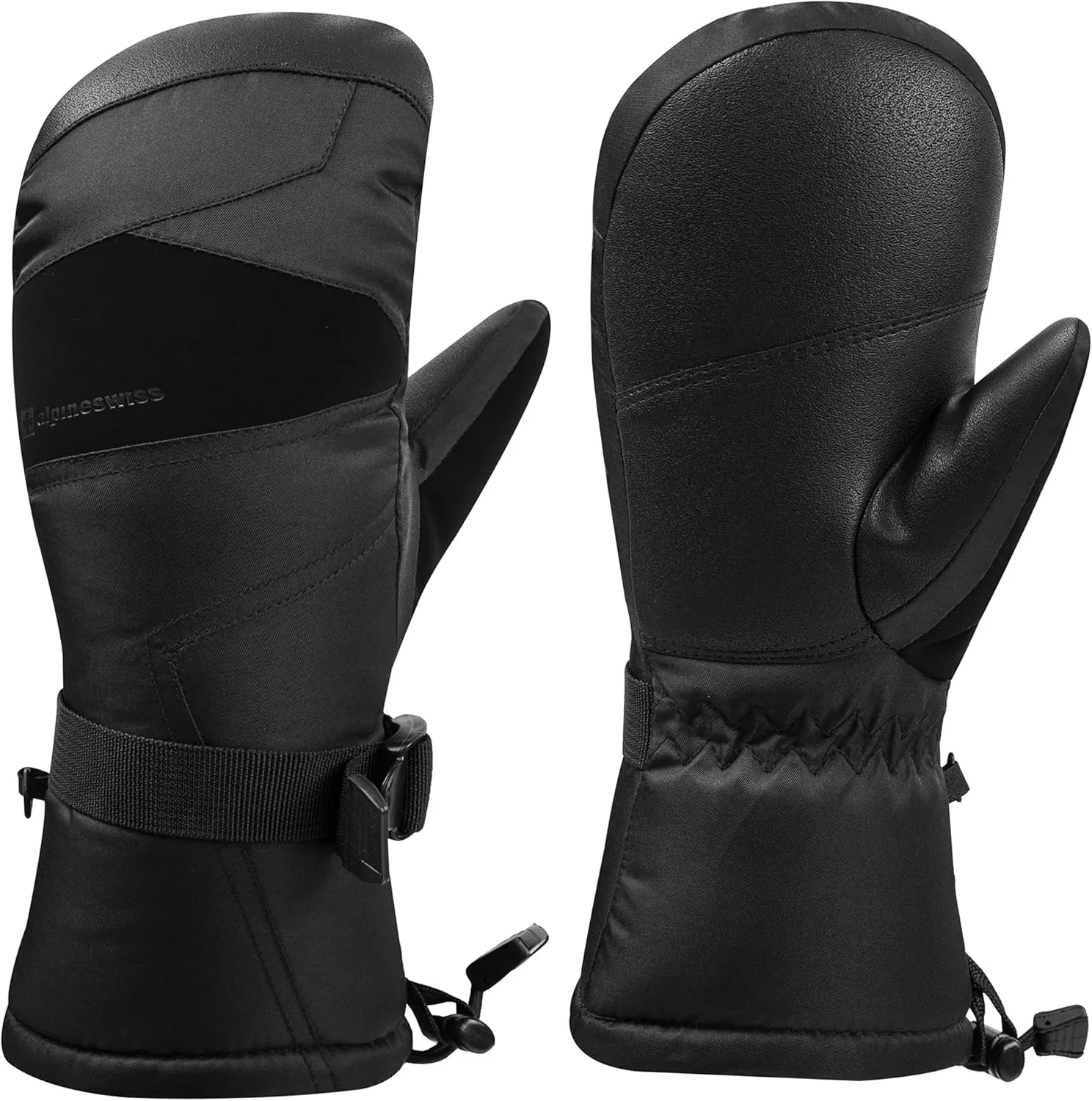 Alpine Swiss Mens Waterproof Gauntlet Ski Mittens Winter Sport Gloves Snowboarding Windproof Warm 3M Thinsulate