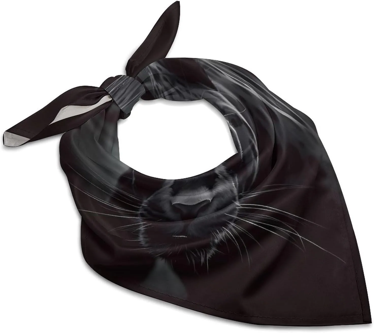 Animal Panther Silk Scarf Fashion Satin Head Scarf Lightweight Head Scarves for Neck Silk Scarves for Women Men Boho Hair Wrap Sleeping Kerchief Bandanas Pocket Square 25" X 25"