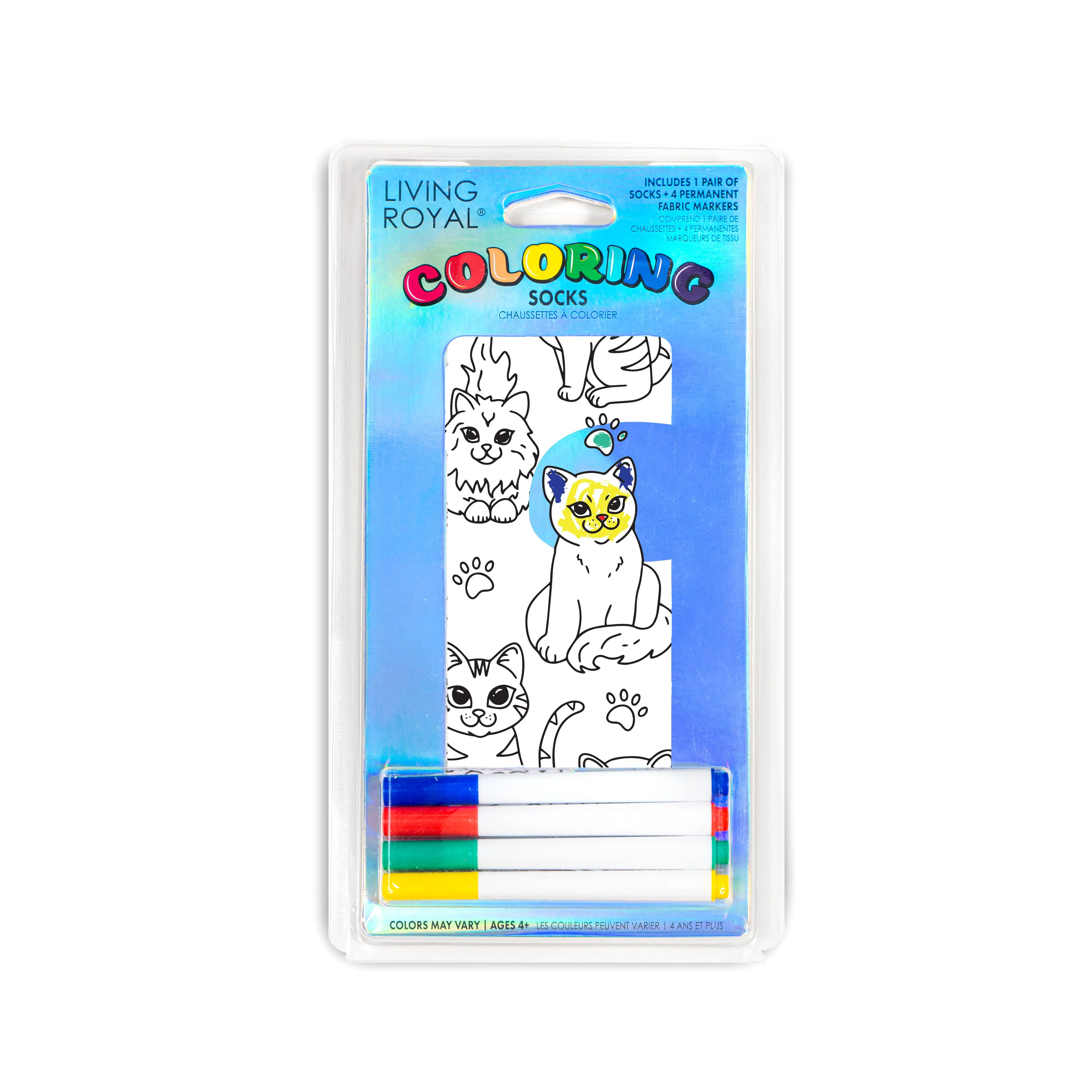 Ankle Socks - DIY Coloring Kit - Feline Friends