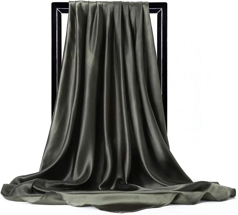 ASUITOFK 35" Womens Large Satin Square Scarf Silk Feeling Hair Wrapping Gift Headscarf Scarves