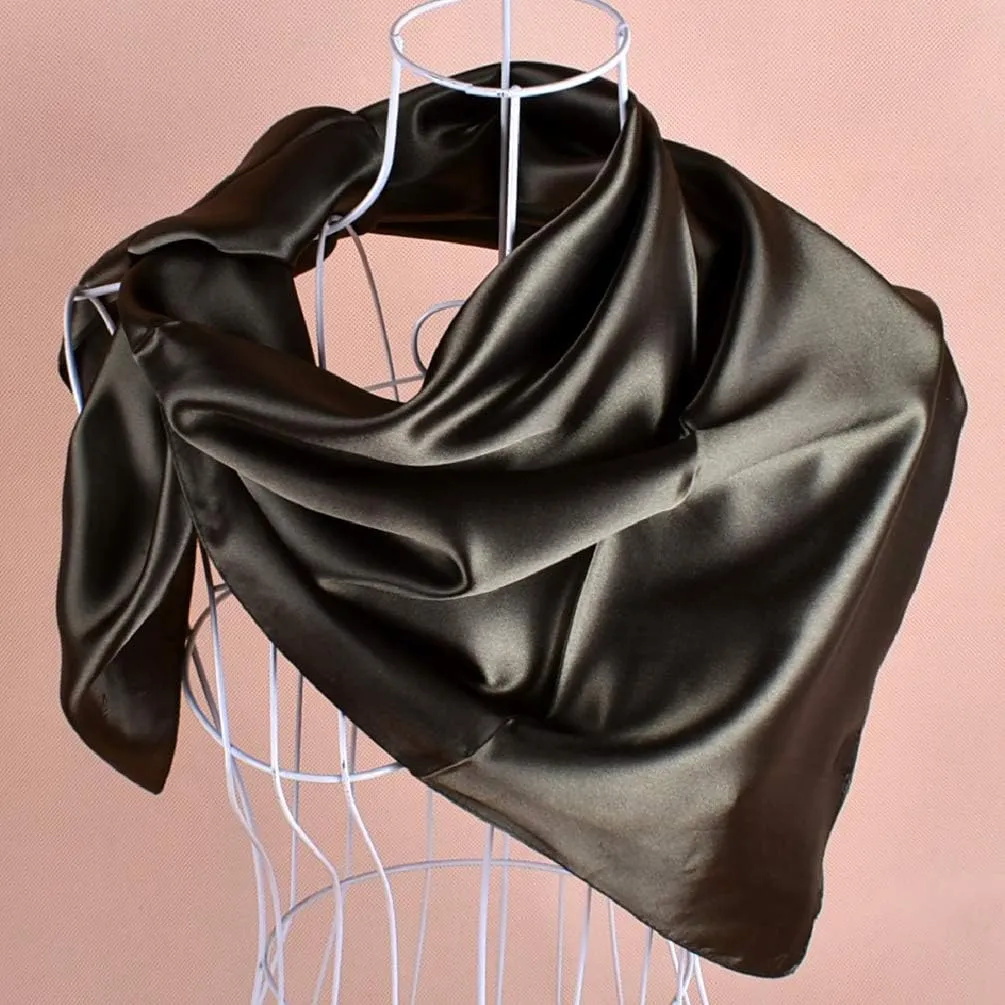 ASUITOFK 35" Womens Large Satin Square Scarf Silk Feeling Hair Wrapping Gift Headscarf Scarves