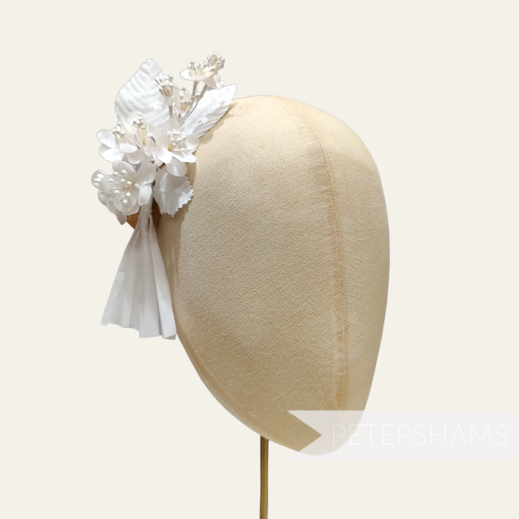 'August' Petite Silk Blossom Spray Mount with Leaves and Rolled Stems