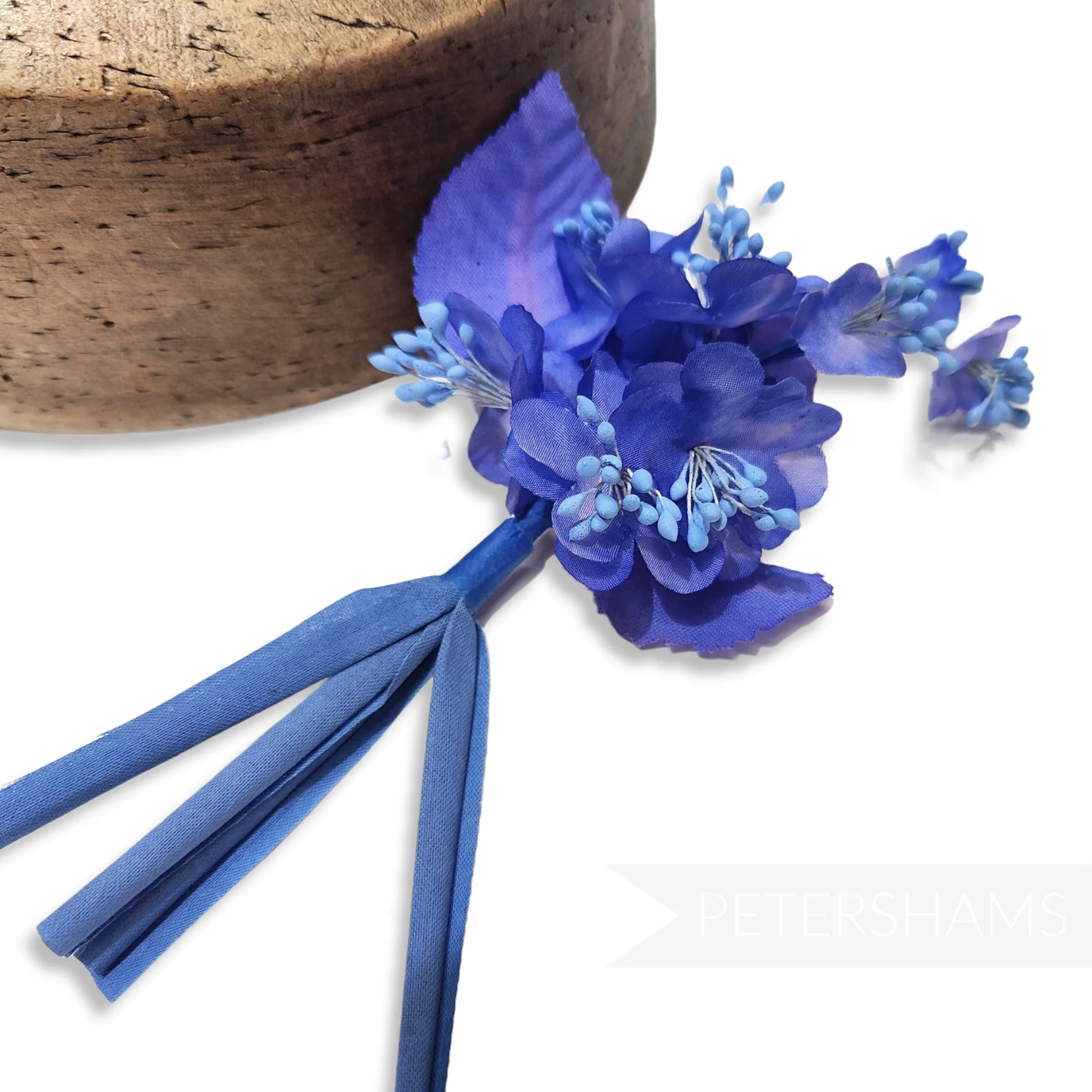 'August' Petite Silk Blossom Spray Mount with Leaves and Rolled Stems