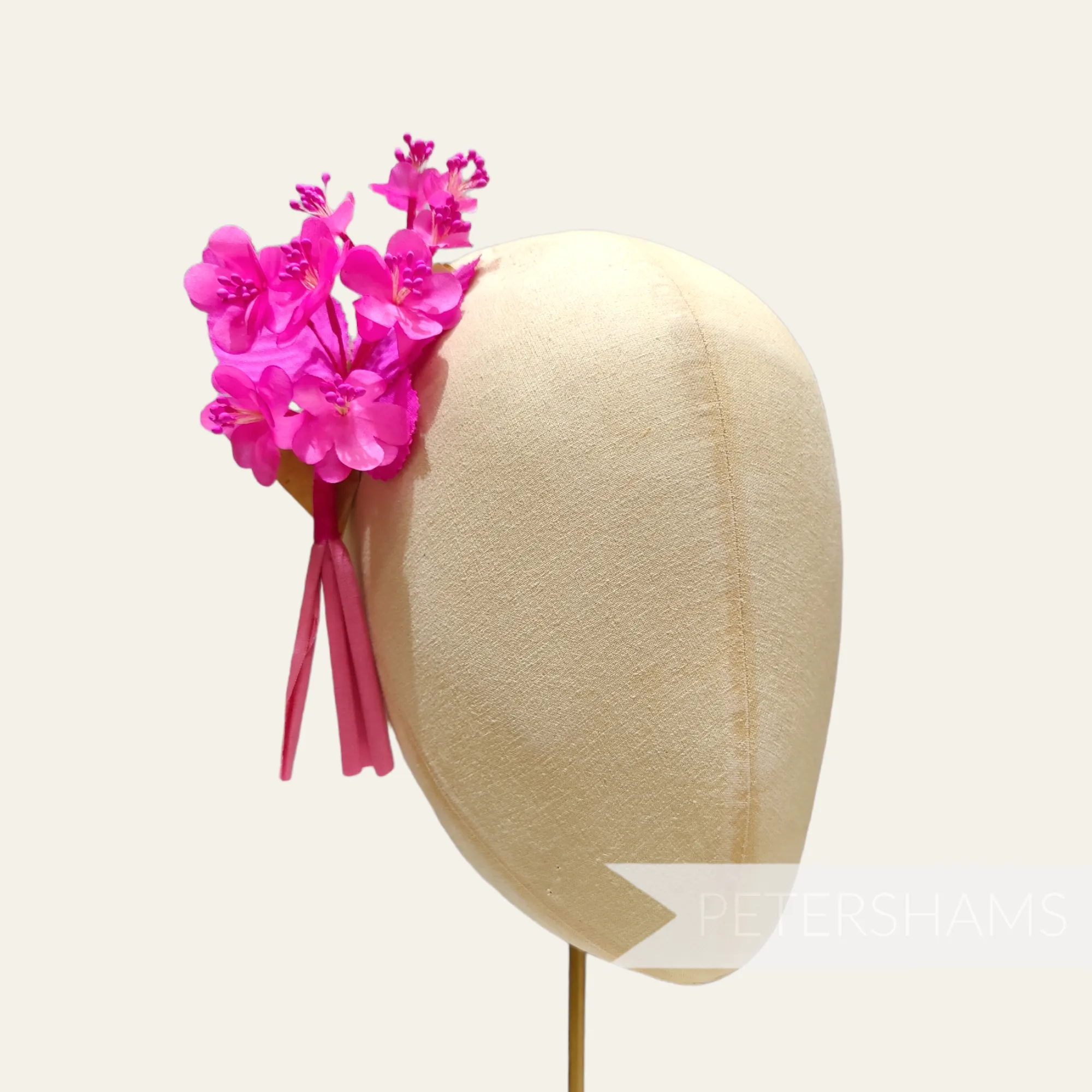 'August' Petite Silk Blossom Spray Mount with Leaves and Rolled Stems