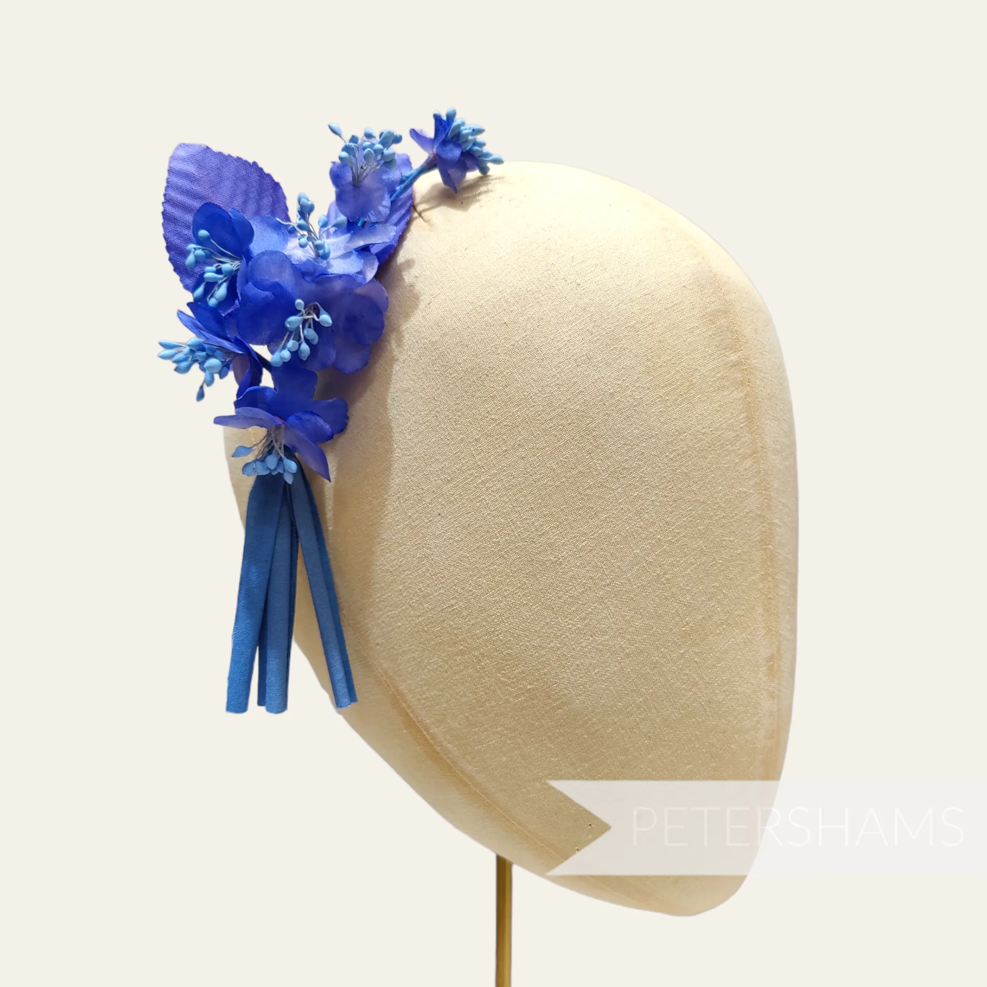 'August' Petite Silk Blossom Spray Mount with Leaves and Rolled Stems
