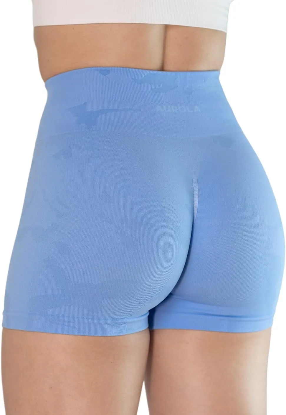 AUROLA CAMO Workout Shorts for Women Seamless Subtle Logo Scrunch Shorts