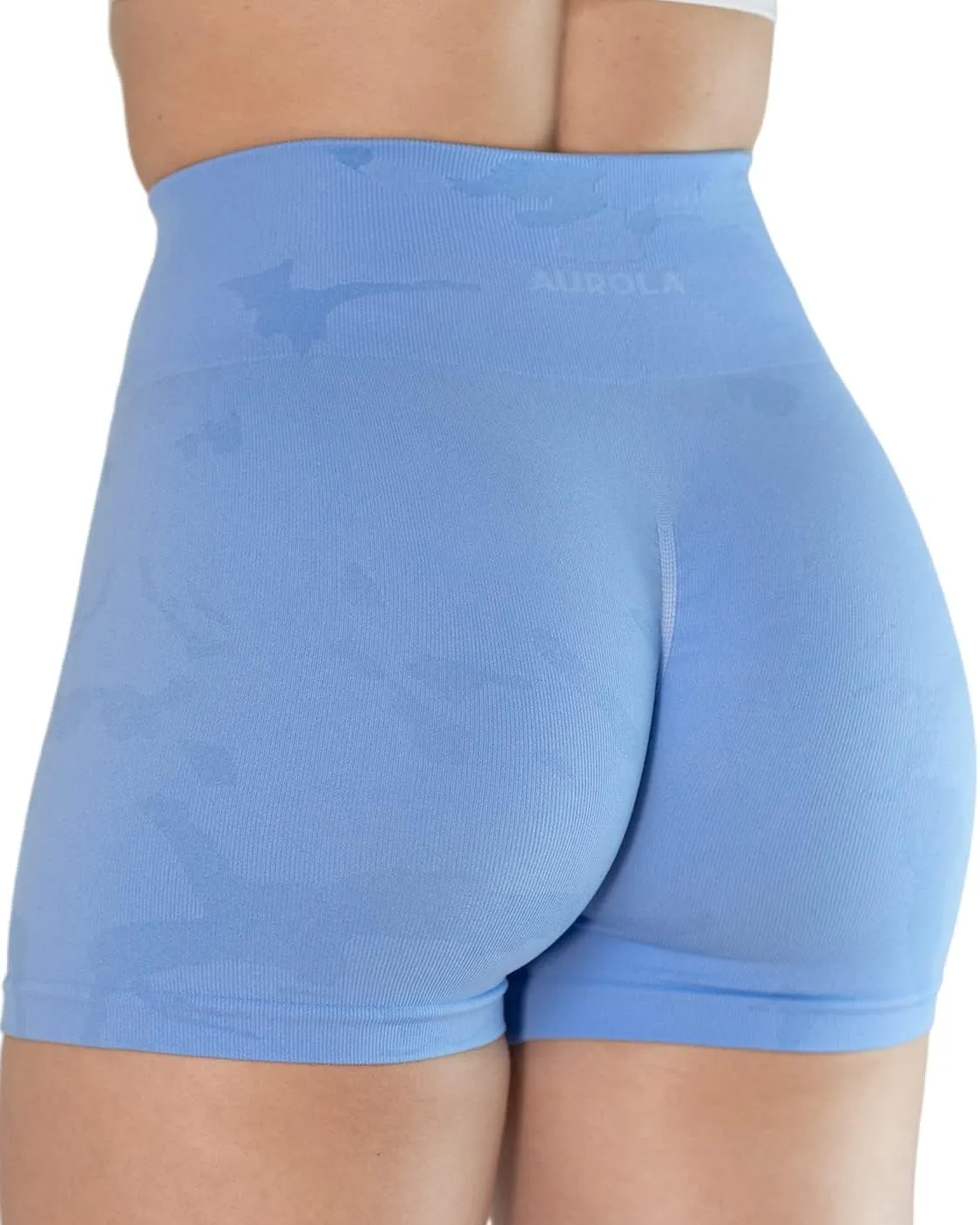 AUROLA CAMO Workout Shorts for Women Seamless Subtle Logo Scrunch Shorts