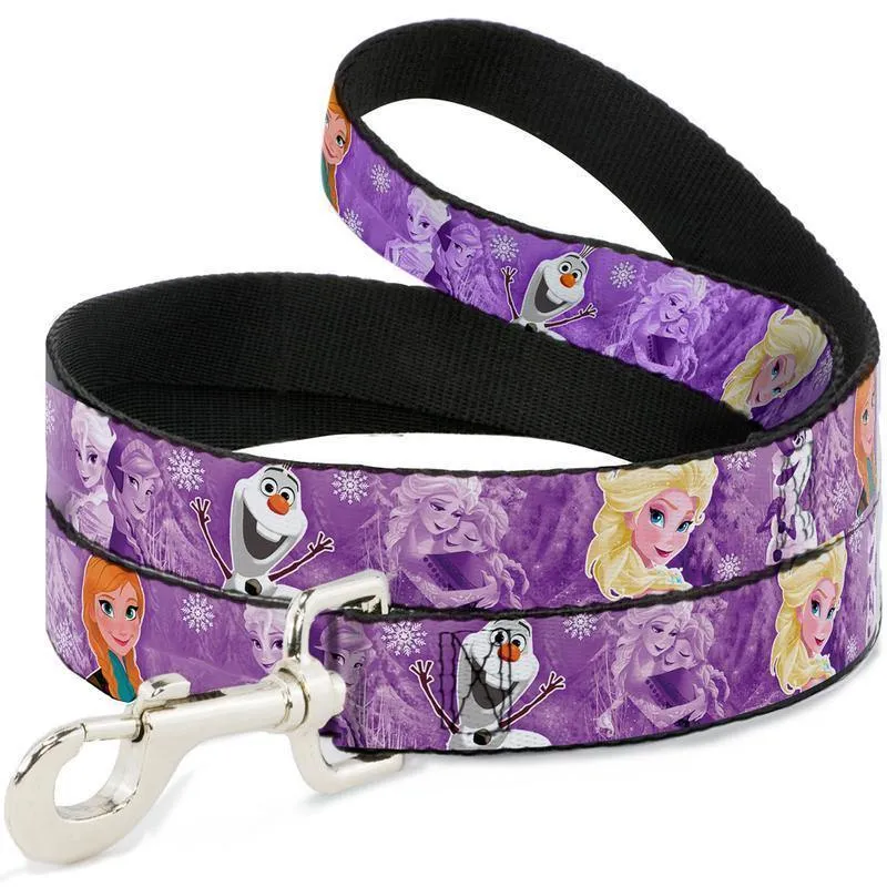 Buckle-Down Frozen Snowflake Poses Purple - Collar/Leash
