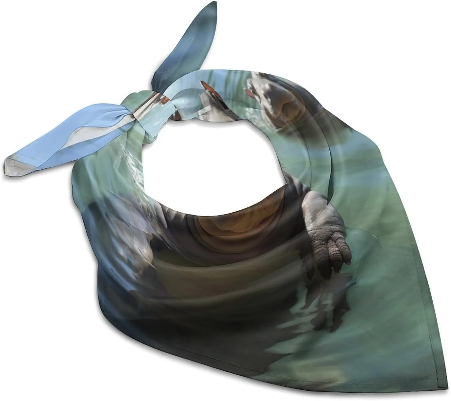 Cute Hippos Silk Scarf Fashion Satin Head Scarf Lightweight Head Scarves for Neck Silk Scarves for Women Men Boho Hair Wrap Sleeping Kerchief Bandanas Pocket Square 25" X 25"