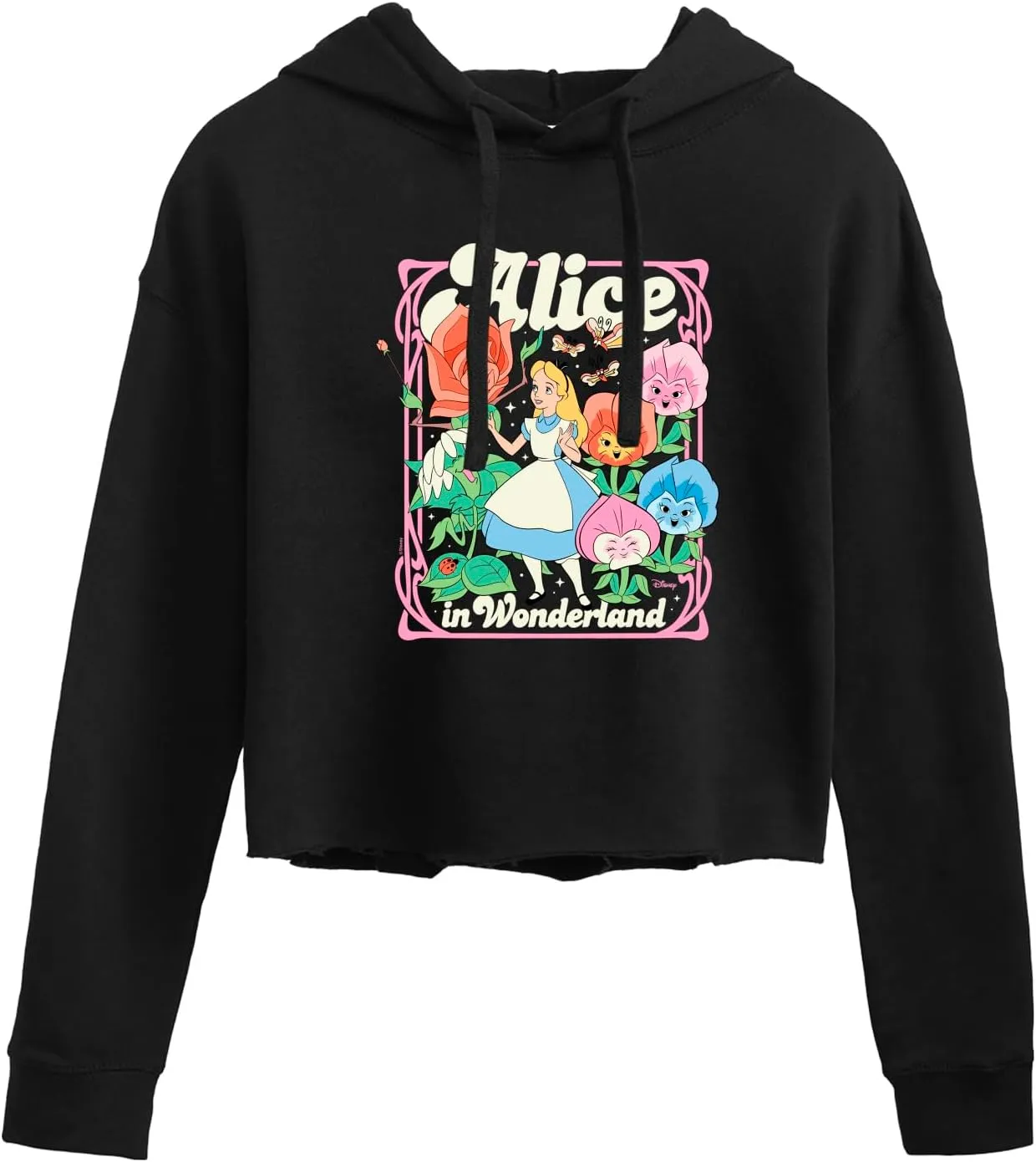 Disney - Alice In Wonderland - Alice In Wonderland Pastel - Women's Cropped Pullover Hoodie