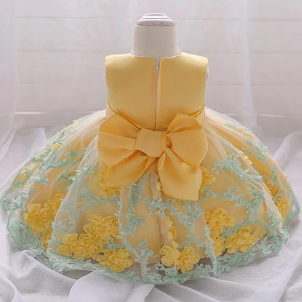 Dressy Daisy Baby Girls Wedding Flower Girl Pageant Dress Party Tulle Skirt for Special Occasion, Blue Pink Purple Yellow