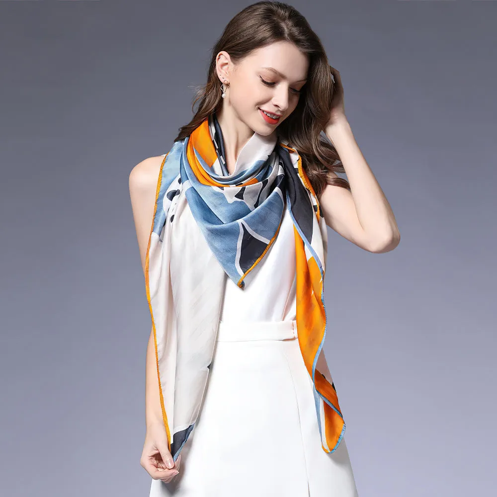 Fashion Women Shawl Print Silk Scarf