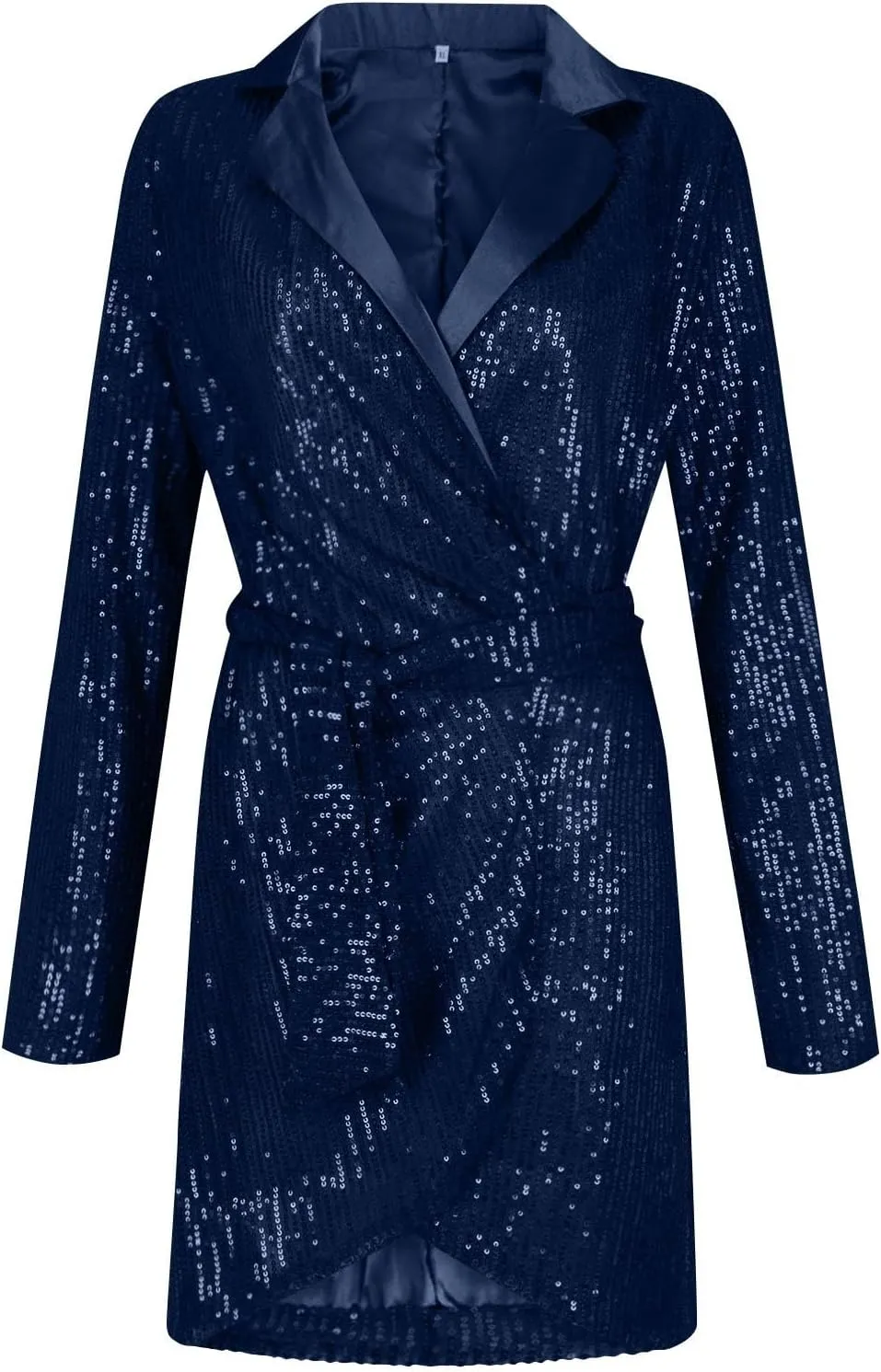 Formal Dresses for Women,2024 Summer Trendy Sparkly Sequin Party Dress,Elegant V Neck Long Sleeve Ruched Blazer Dress