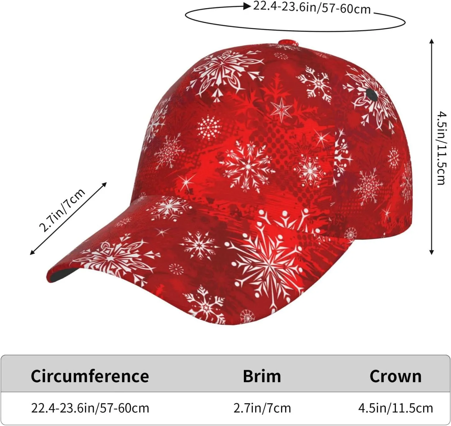 Funny Christmas Baseball Cap Adjustable Hat Xmas Snowflake Red Plaid Sun Cap for Men Women