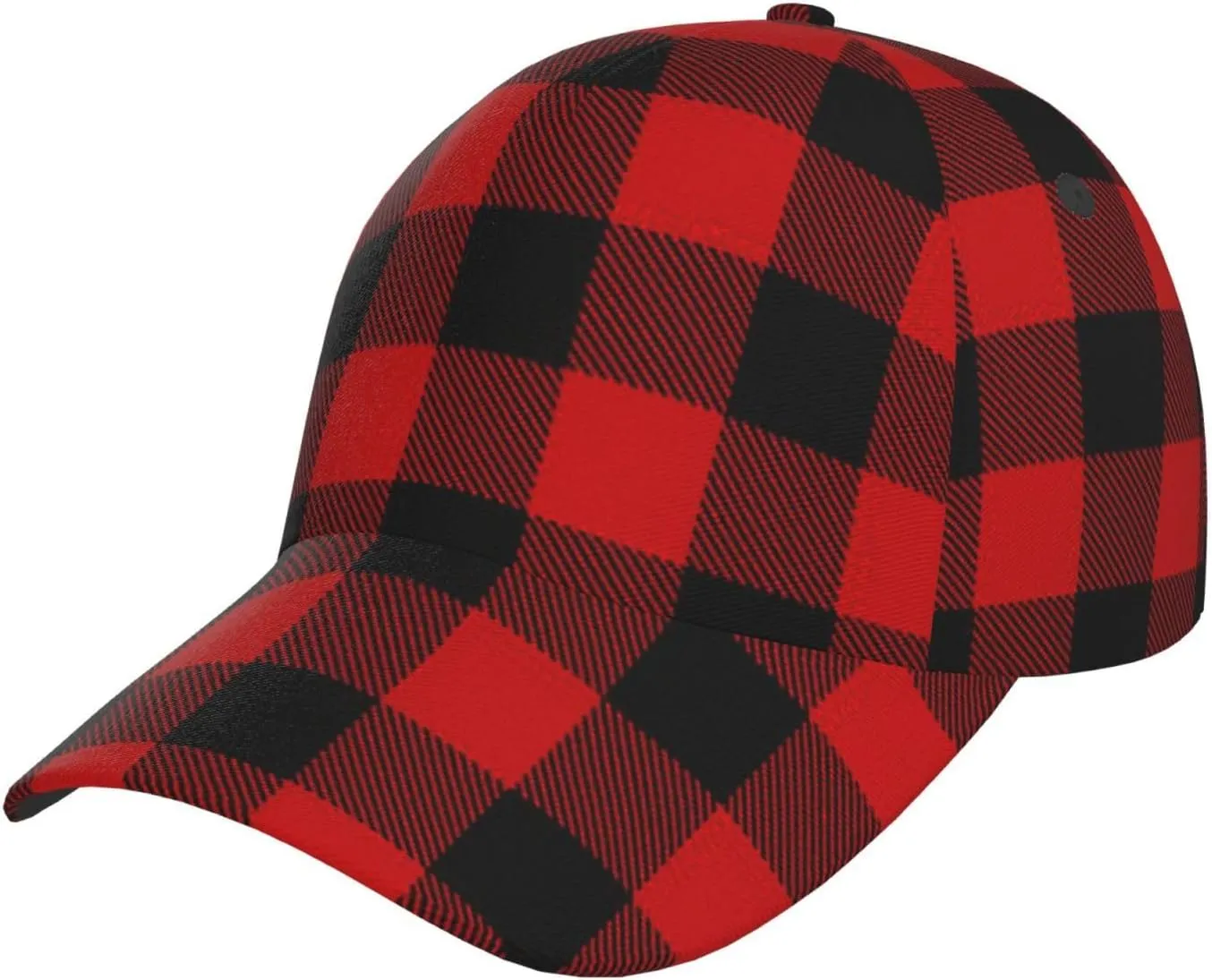 Funny Christmas Baseball Cap Adjustable Hat Xmas Snowflake Red Plaid Sun Cap for Men Women