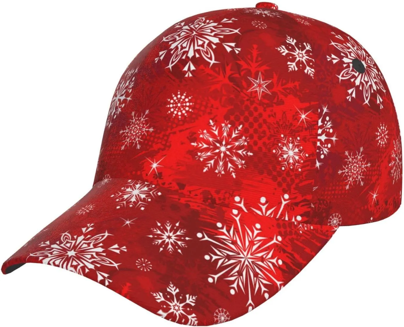 Funny Christmas Baseball Cap Adjustable Hat Xmas Snowflake Red Plaid Sun Cap for Men Women