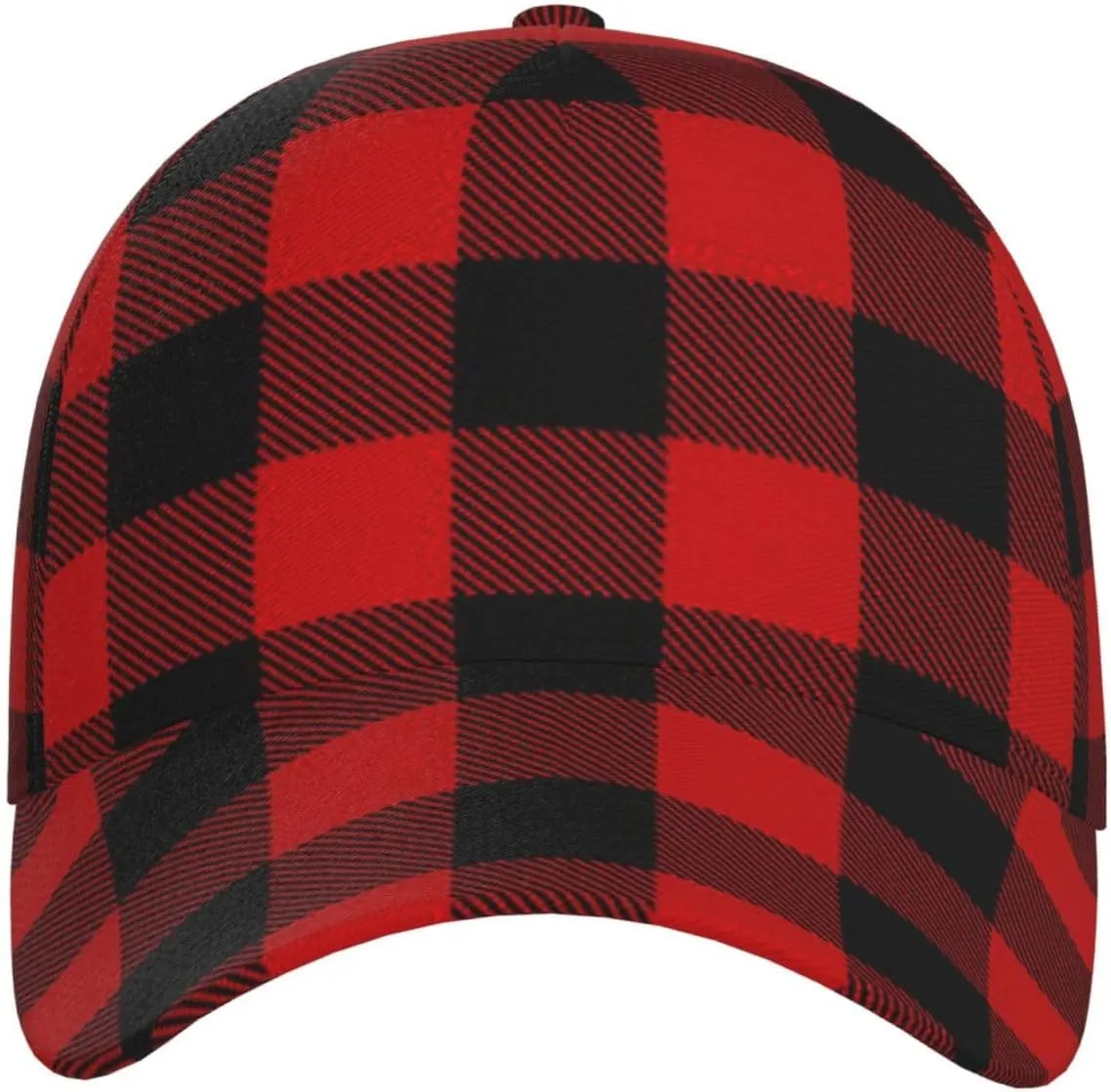 Funny Christmas Baseball Cap Adjustable Hat Xmas Snowflake Red Plaid Sun Cap for Men Women