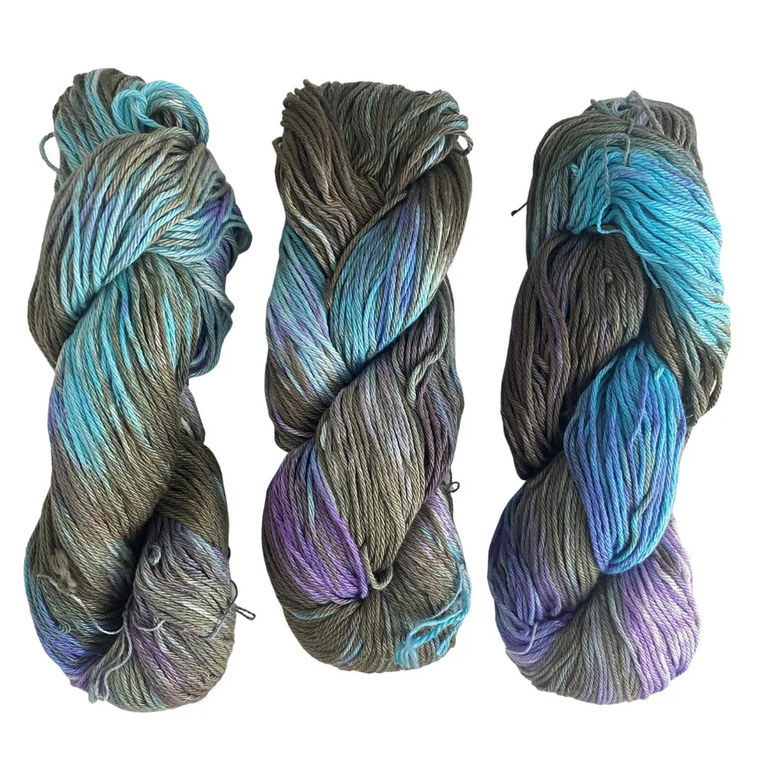 Hand Dyed Cotton Yarn Multi-Colored | DK Weight 100 Grams, 200 Yards, 4 Ply