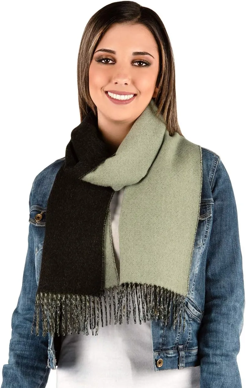 Inca Fashions - Alpaca Wool Scarf - 100% Pure Baby Alpaca - Double Sided Reversible Contrast Scarf