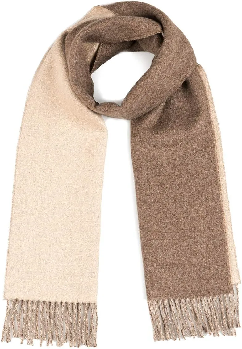 Inca Fashions - Alpaca Wool Scarf - 100% Pure Baby Alpaca - Double Sided Reversible Contrast Scarf