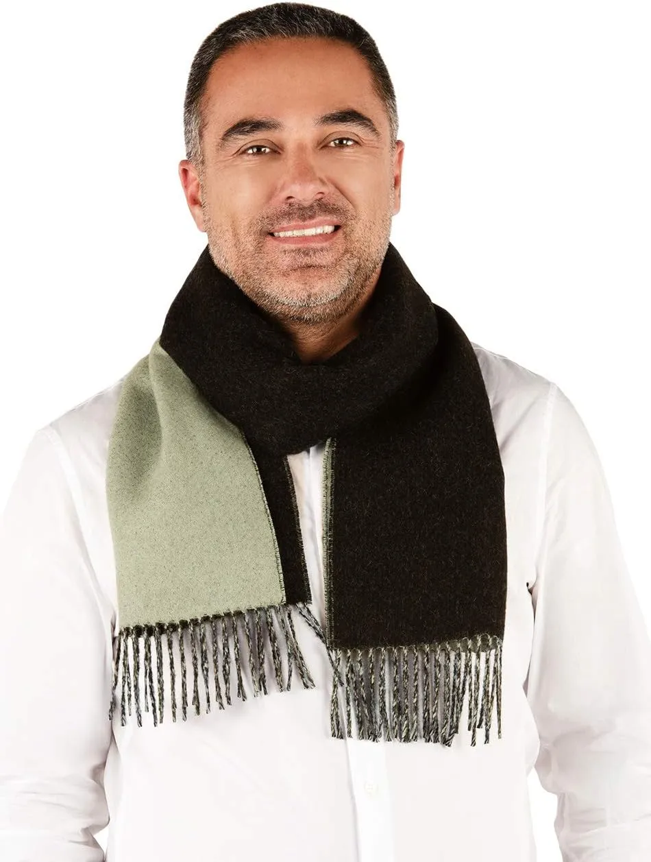 Inca Fashions - Alpaca Wool Scarf - 100% Pure Baby Alpaca - Double Sided Reversible Contrast Scarf