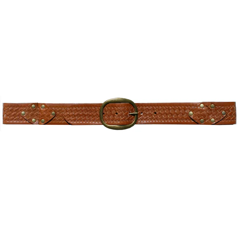 Interlock Embossed Belt - Cognac