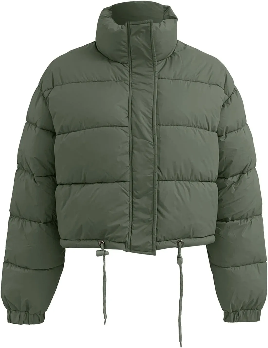 iQKA Women Men Camo Down Jacket Unisex Long Sleeve Glossy Camouflage Zipper Coat with Pockets Oversized Puffer Jackets S-5XL