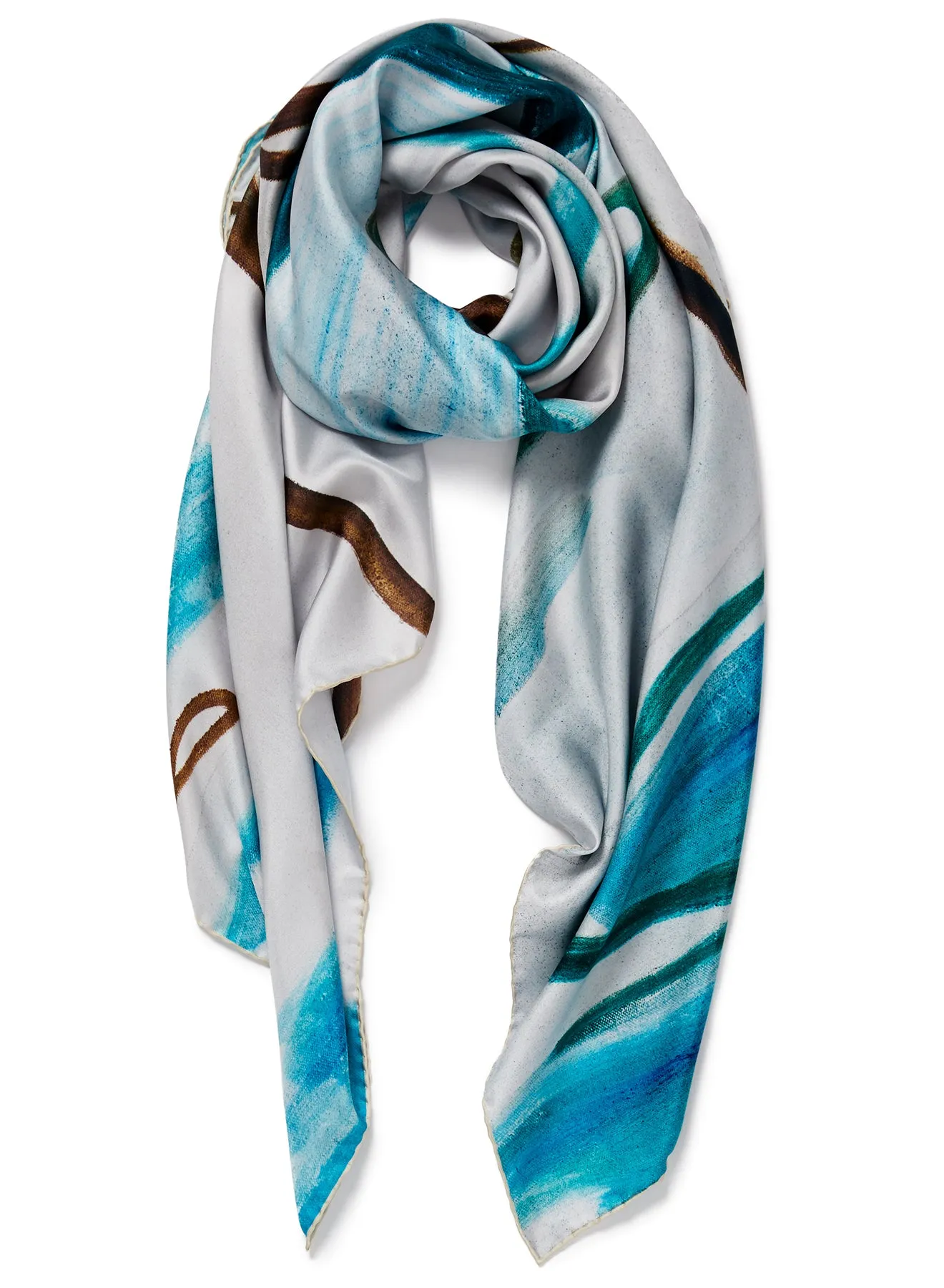 JANECARR X ZHANG ENLI POND SQUARE - Printed silk twill scarf
