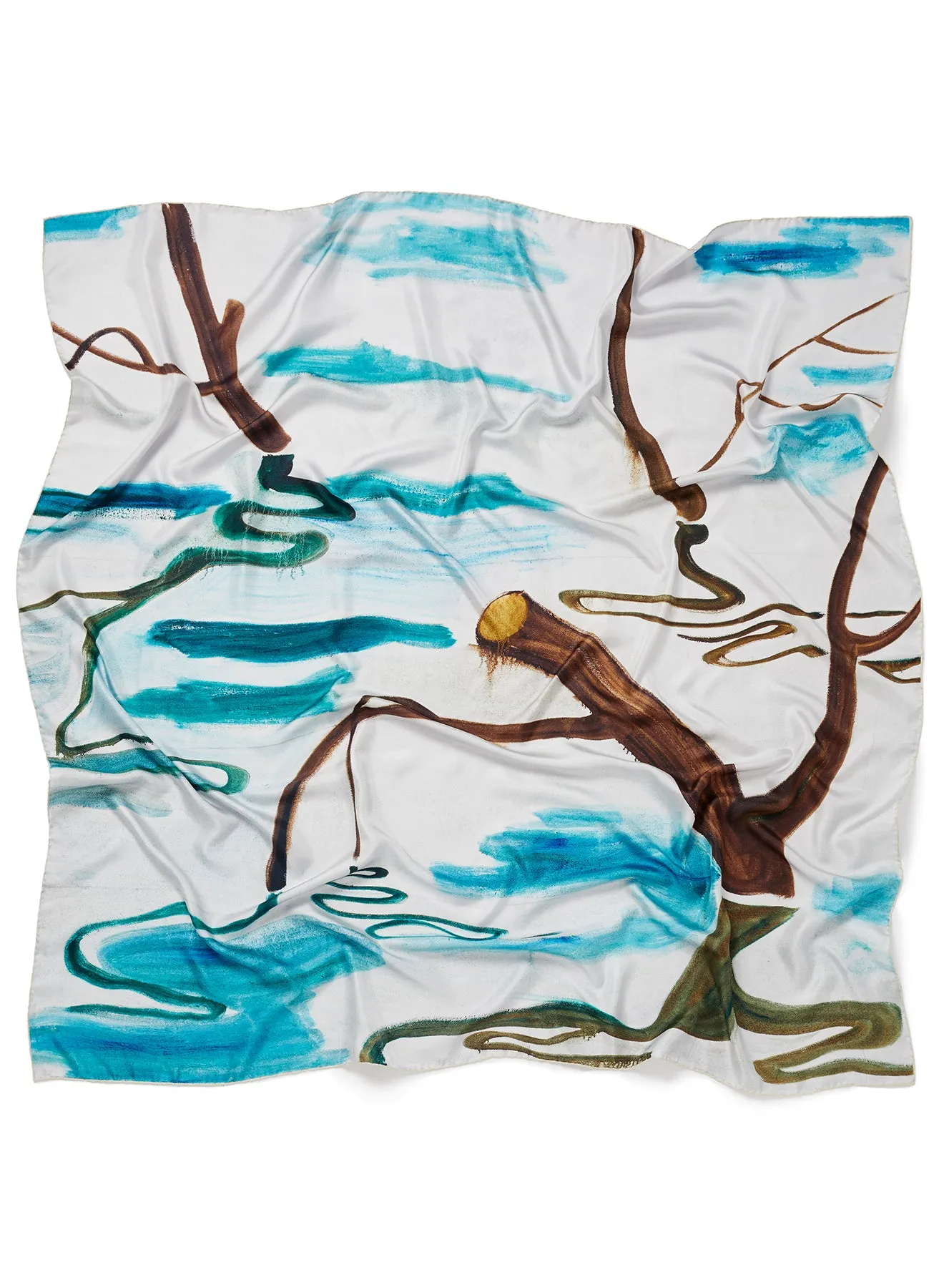 JANECARR X ZHANG ENLI POND SQUARE - Printed silk twill scarf
