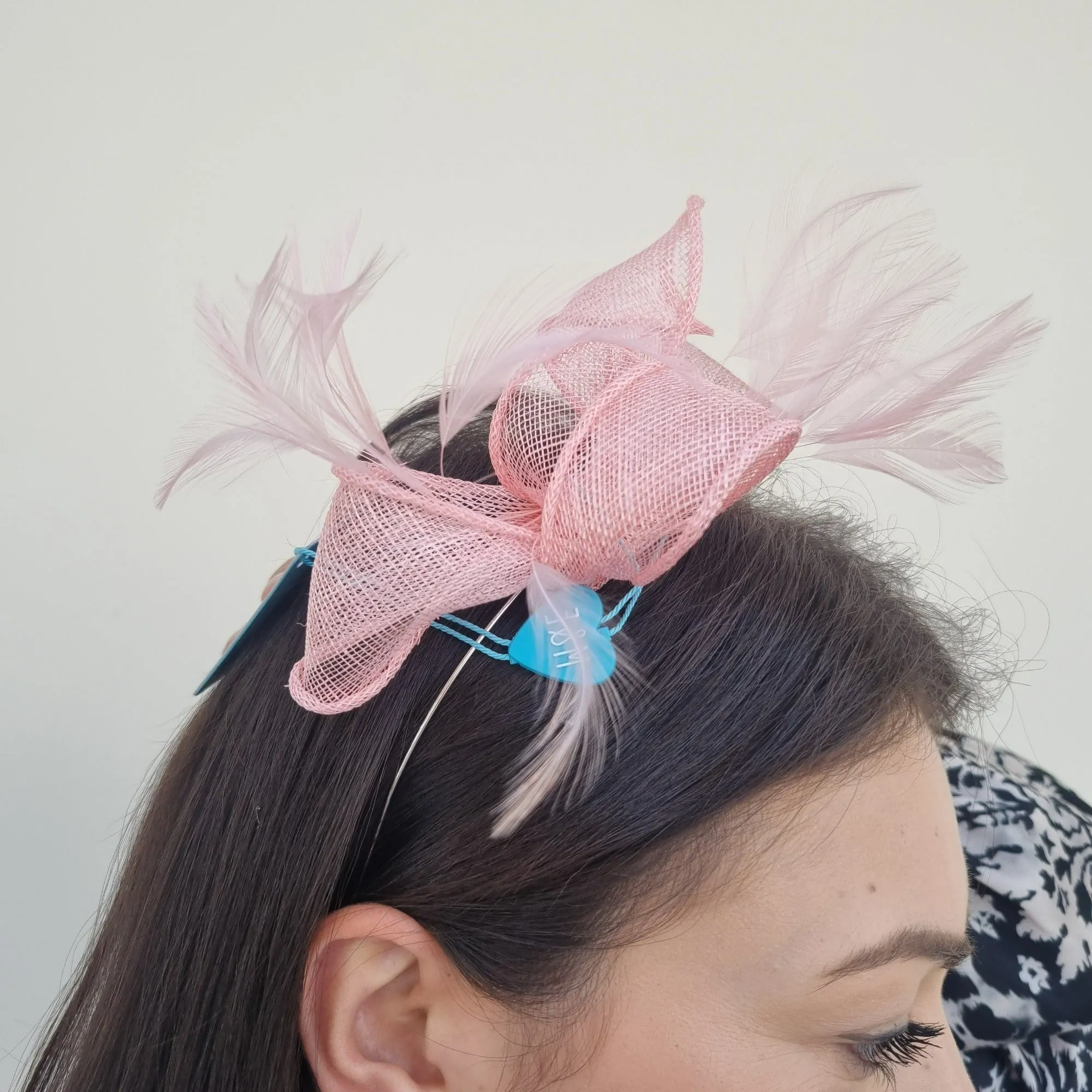 Max and Ellie AF5 Small Fascinator on Headband in Pinks