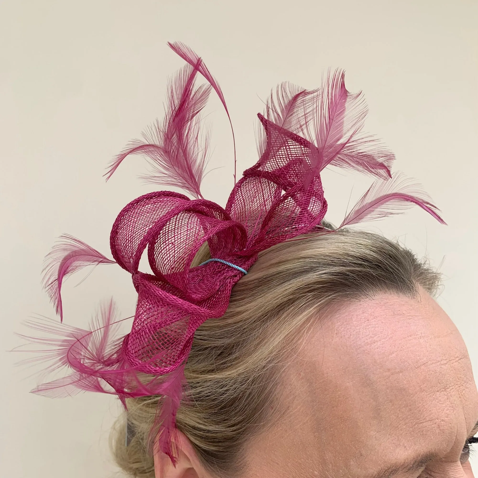 Max and Ellie AF5 Small Fascinator on Headband in Pinks