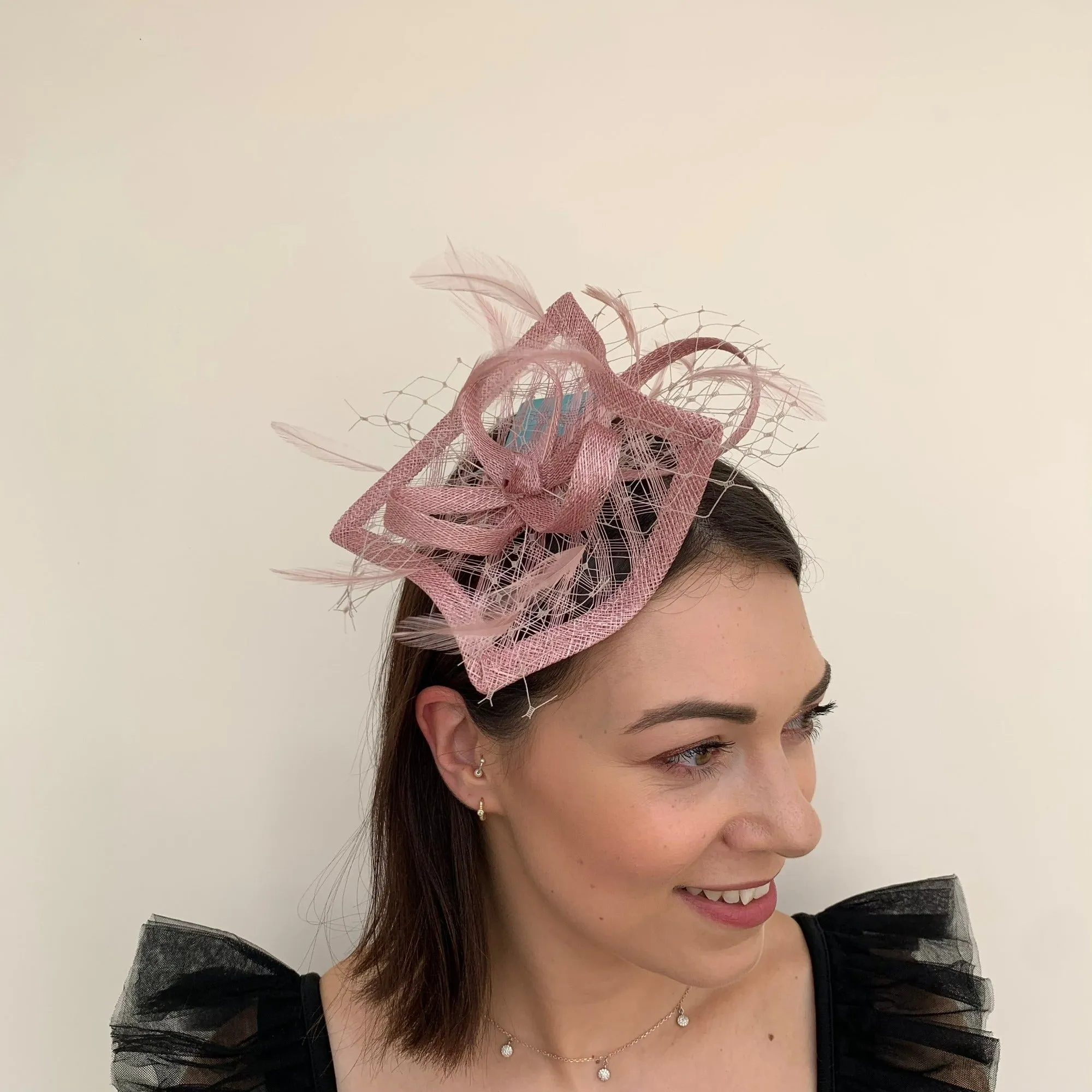 Max and Ellie HF1 Small Fascinator on Headband in Pinks