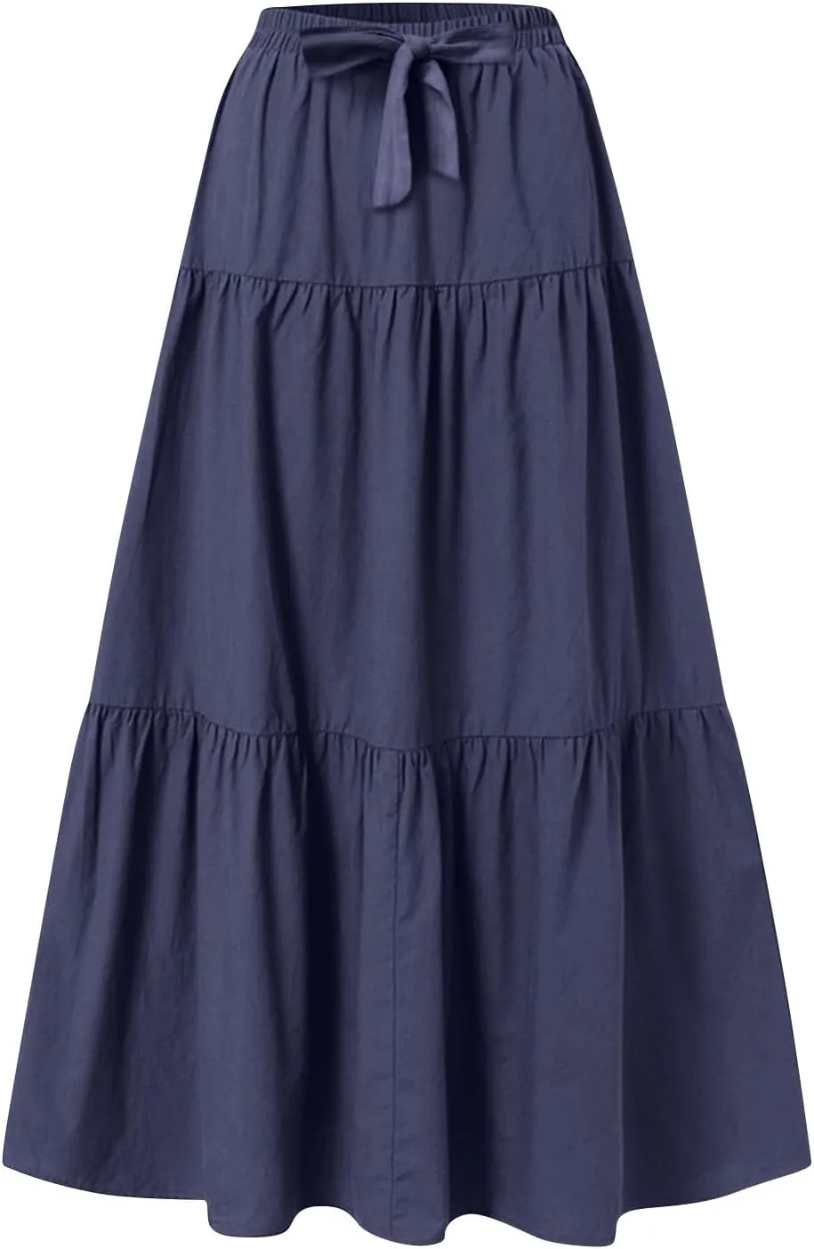 Maxi Skirts for Women 2025 Fashion Boho Long Skirt Summer Beach Swing Ruffle Tiered A-Line Pleated Elastic Waist
