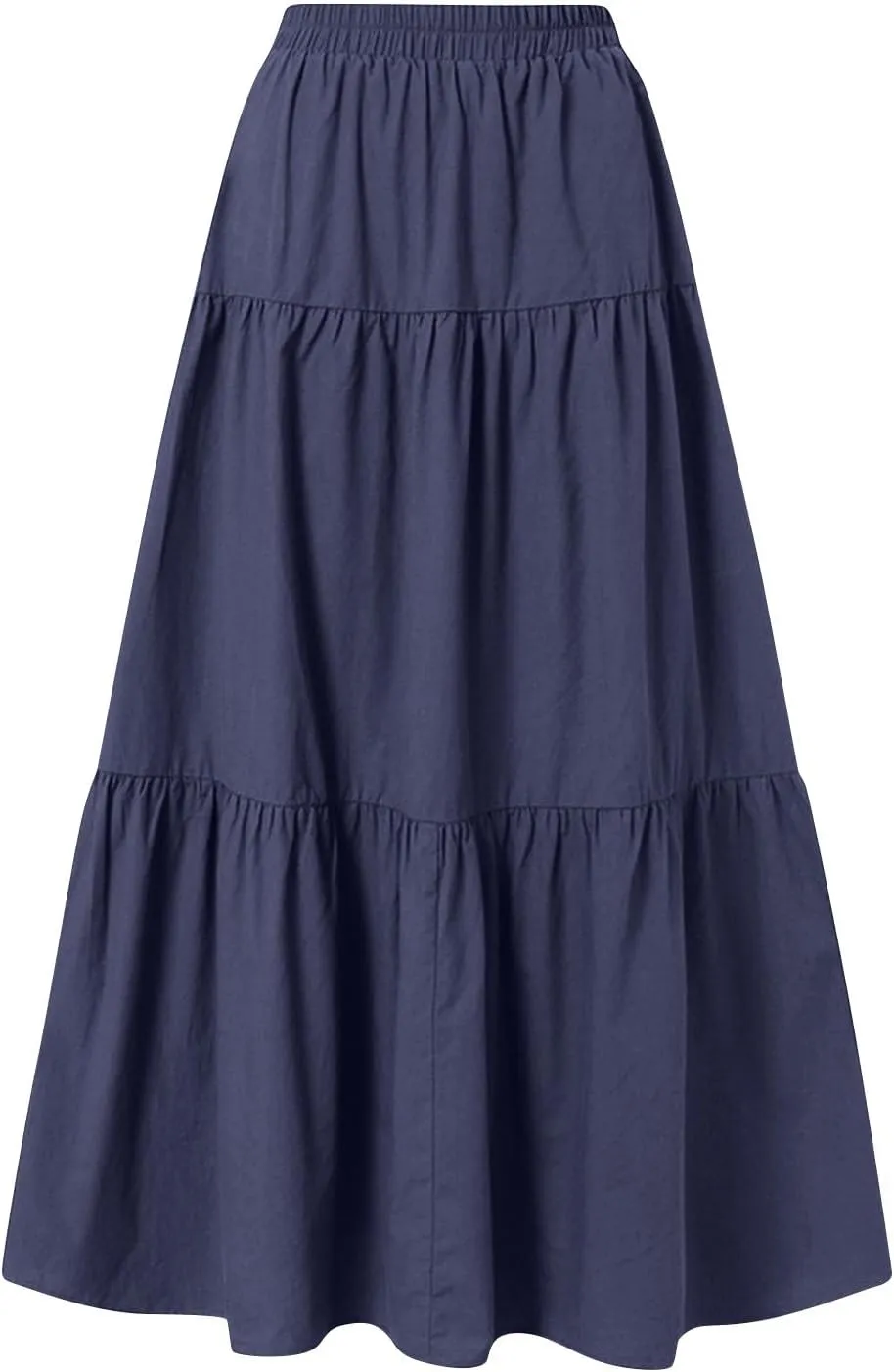 Maxi Skirts for Women 2025 Fashion Boho Long Skirt Summer Beach Swing Ruffle Tiered A-Line Pleated Elastic Waist