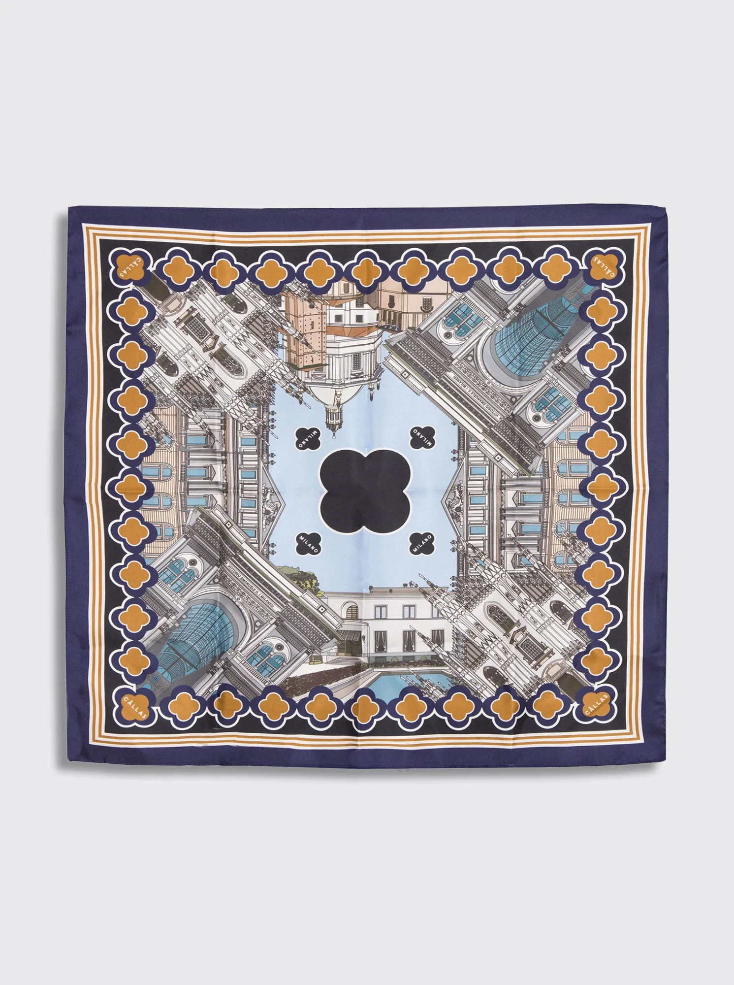 MILANO Silk Scarf Mare/Navy Large