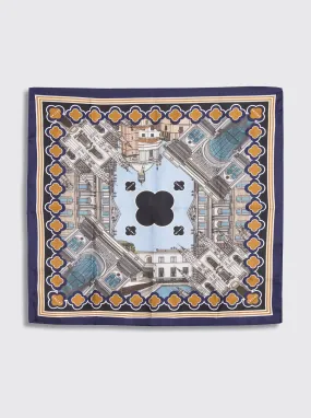 MILANO Silk Scarf Mare/Navy Large