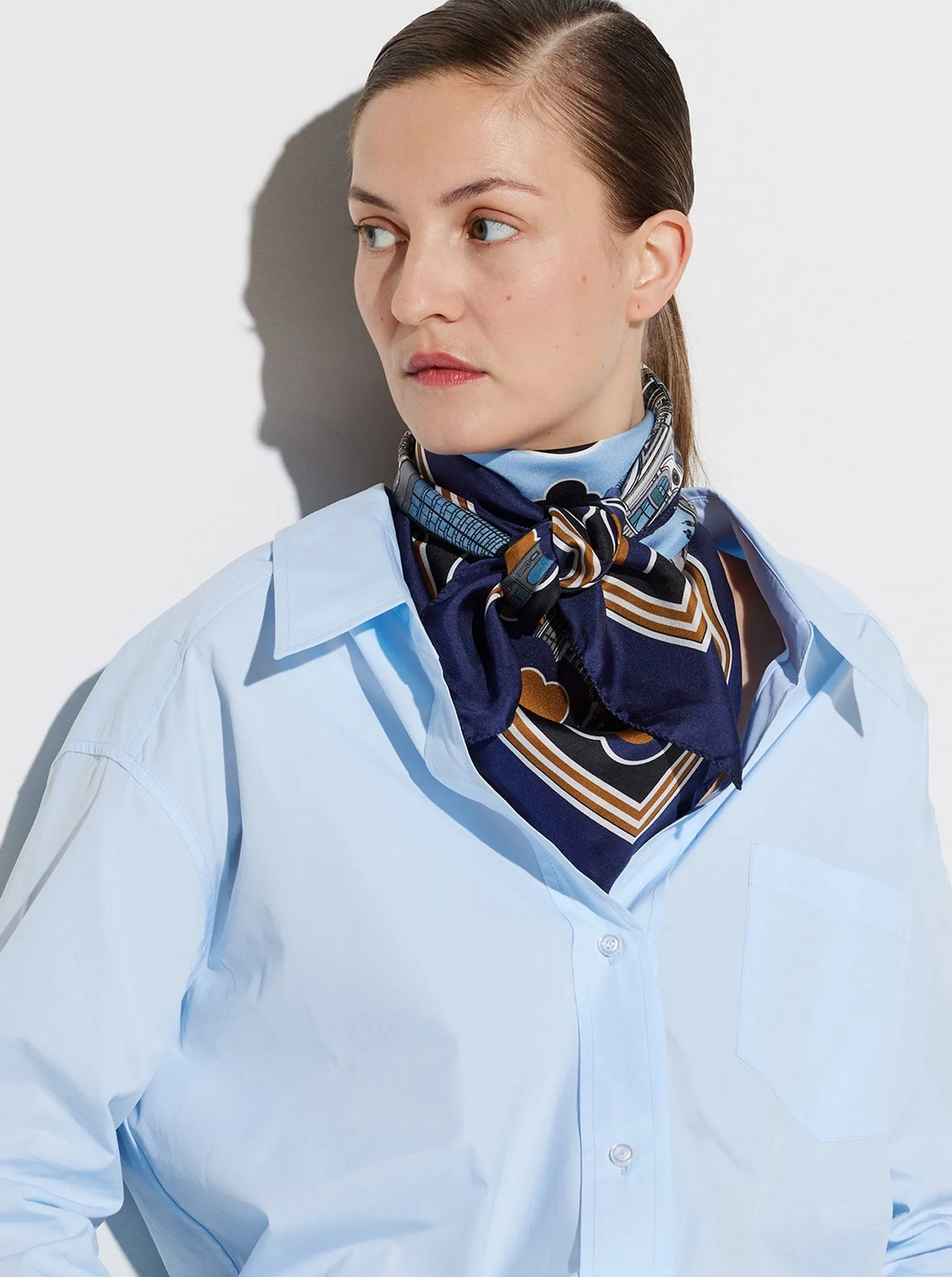 MILANO Silk Scarf Mare/Navy Large