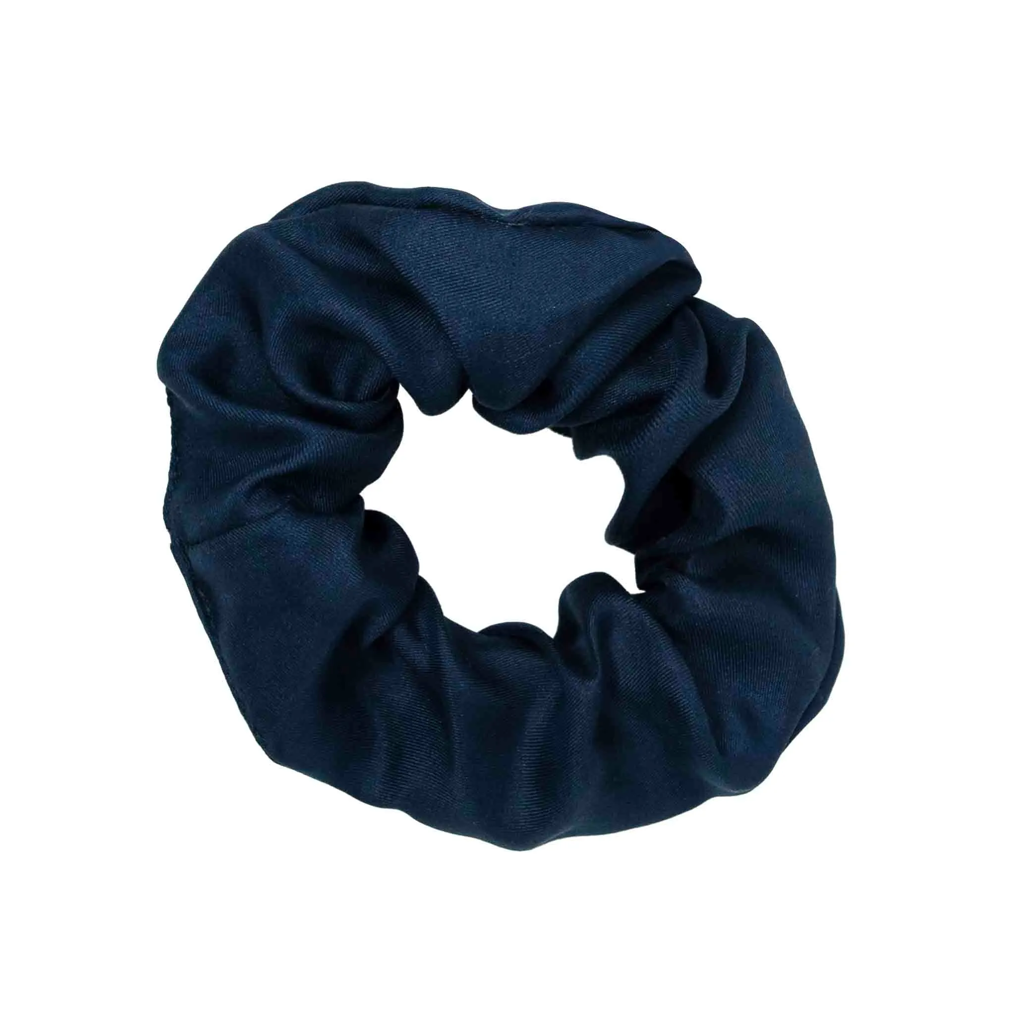 Navy Blue Silk Scrunchie