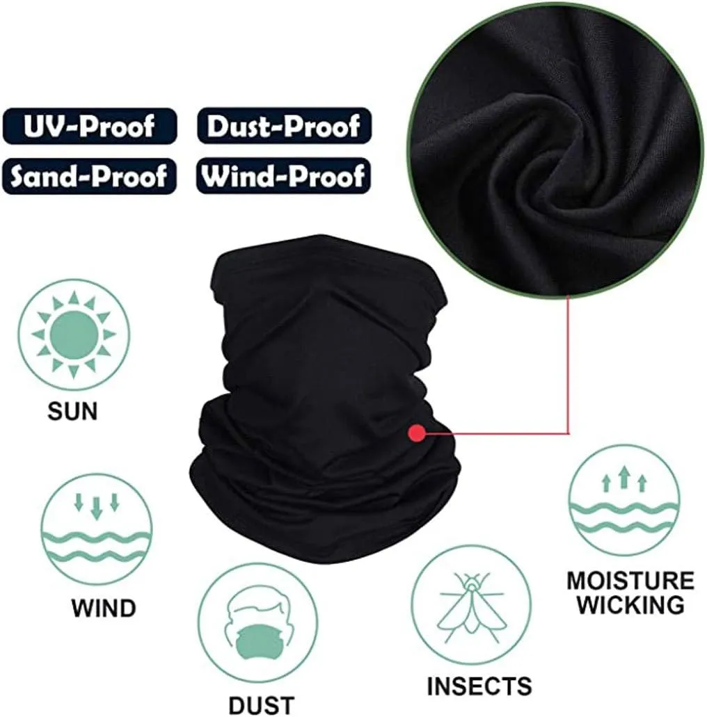 Neck Gaiter Sun rotection 6PC Neutral Head face Neck Leggings Headscarf Scarf no Urinal (6PCS, One Size)