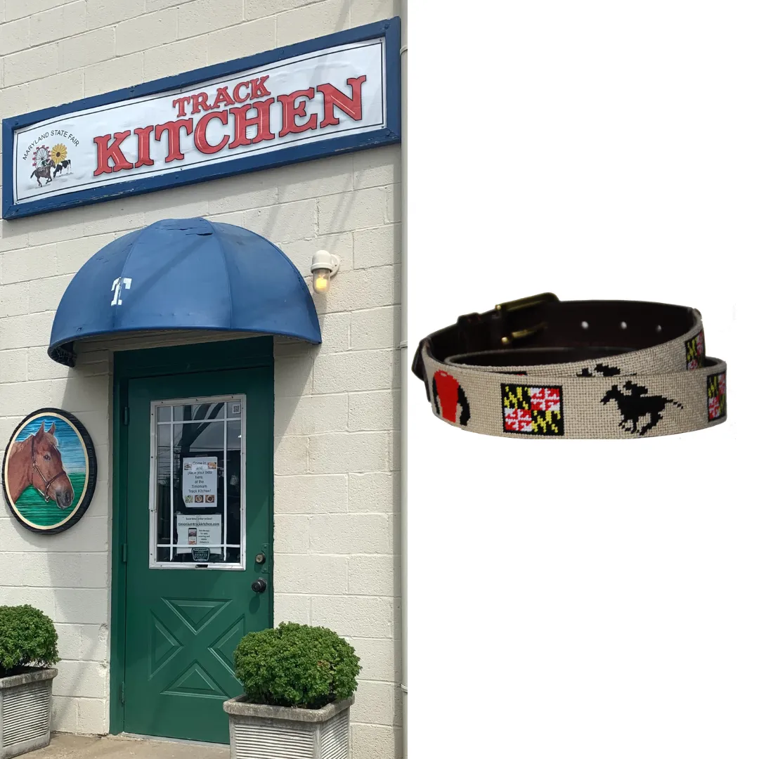Needlepoint Belt- Maryland horse Jockey