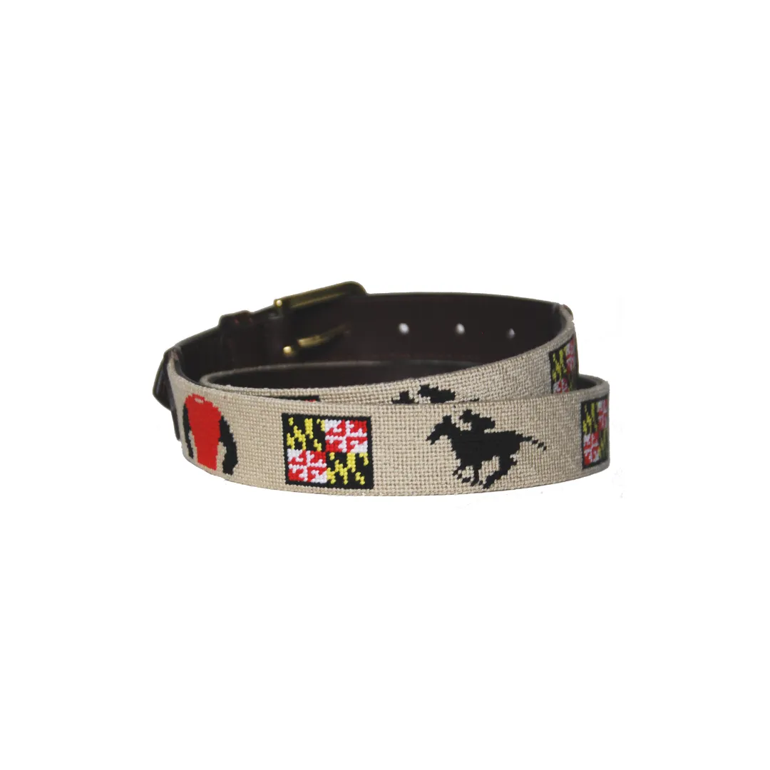 Needlepoint Belt- Maryland horse Jockey