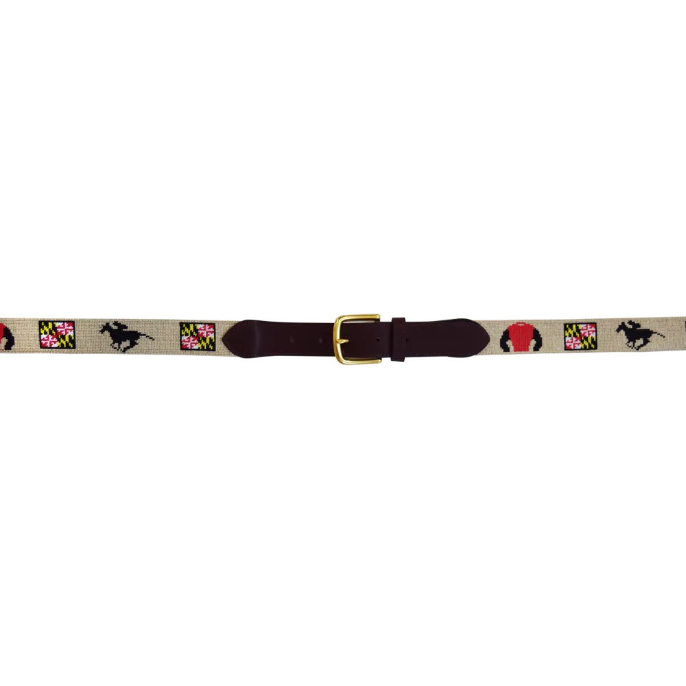 Needlepoint Belt- Maryland horse Jockey