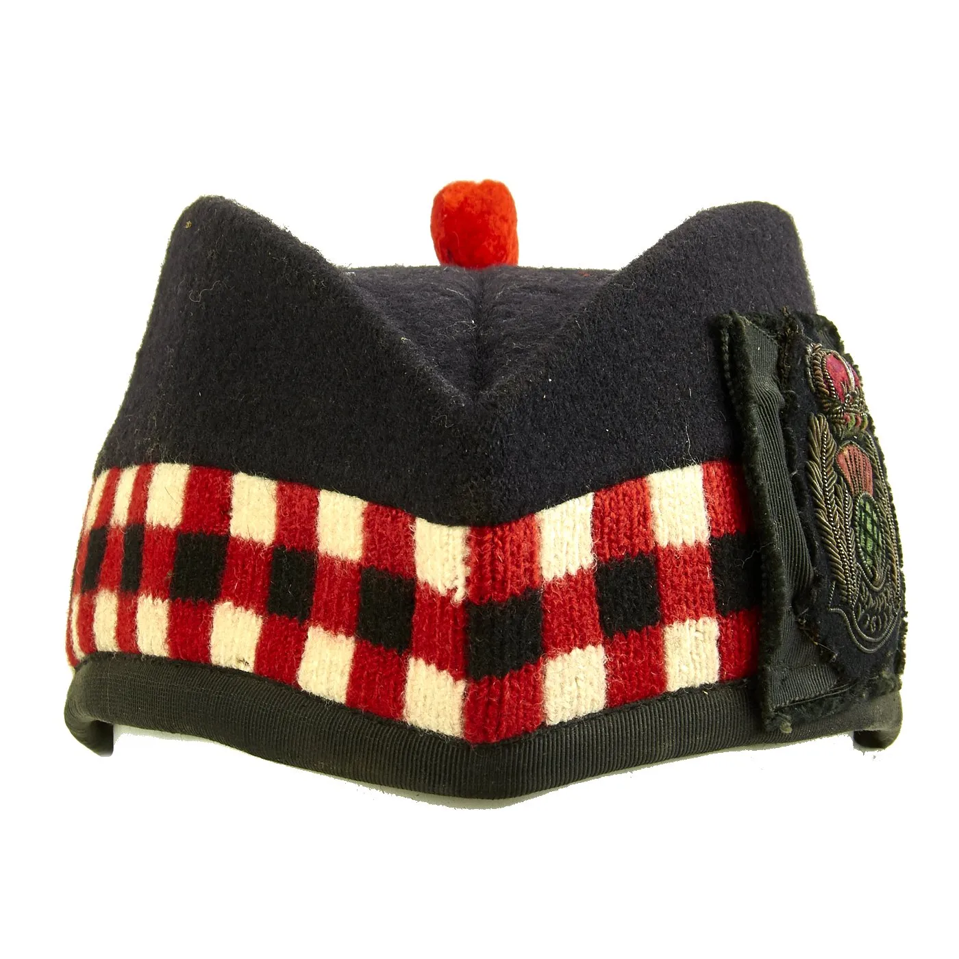 Original British WWII Scotland Police Glengarry Side Cap - SEMPER VIGILO