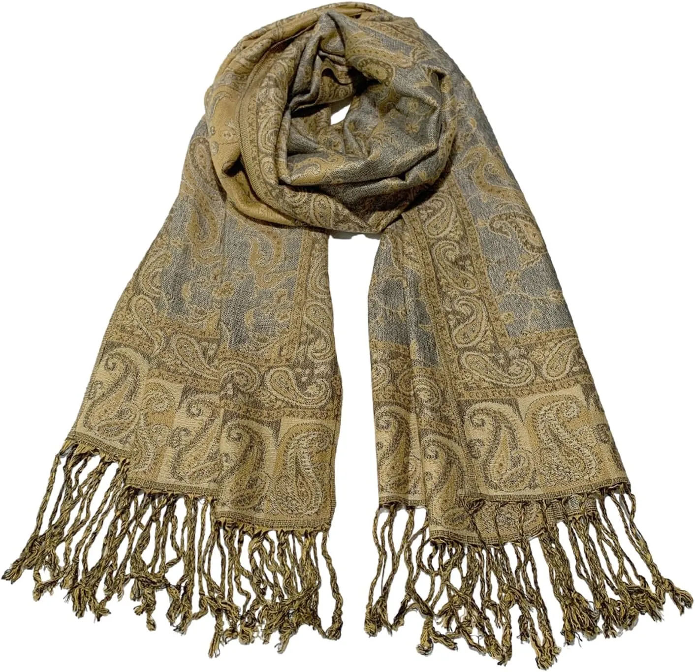 Pashmina Scarf for Women Shawls and Wraps Reversible Paisley Vintage Jacquard Soft Silky Rave Scarves Men