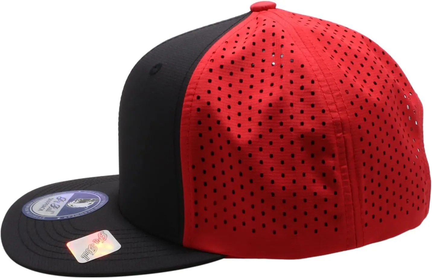 Pit Bull Premium Headwear Cambridge Perforated Mesh Flat Bill Brim Adjustable Snapback Hat Baseball Cap for Men & Women