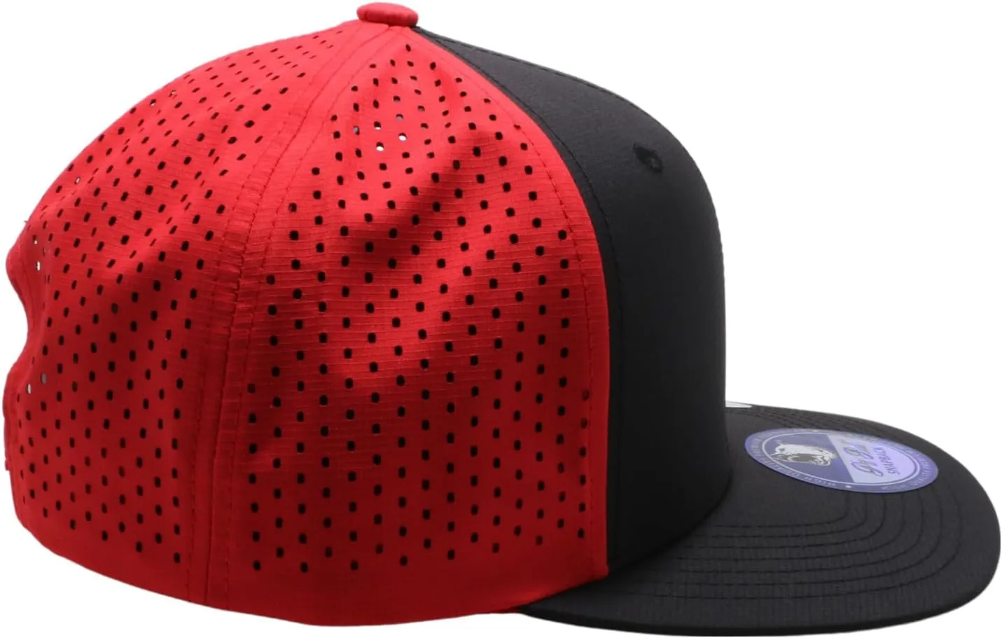 Pit Bull Premium Headwear Cambridge Perforated Mesh Flat Bill Brim Adjustable Snapback Hat Baseball Cap for Men & Women