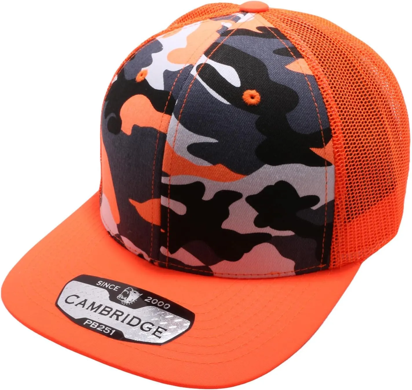 Pit Bull Premium Headwear Cambridge Trucker Hat Neon Camo Mesh Back Adjustable Snapback Hat Baseball Cap for Men & Women