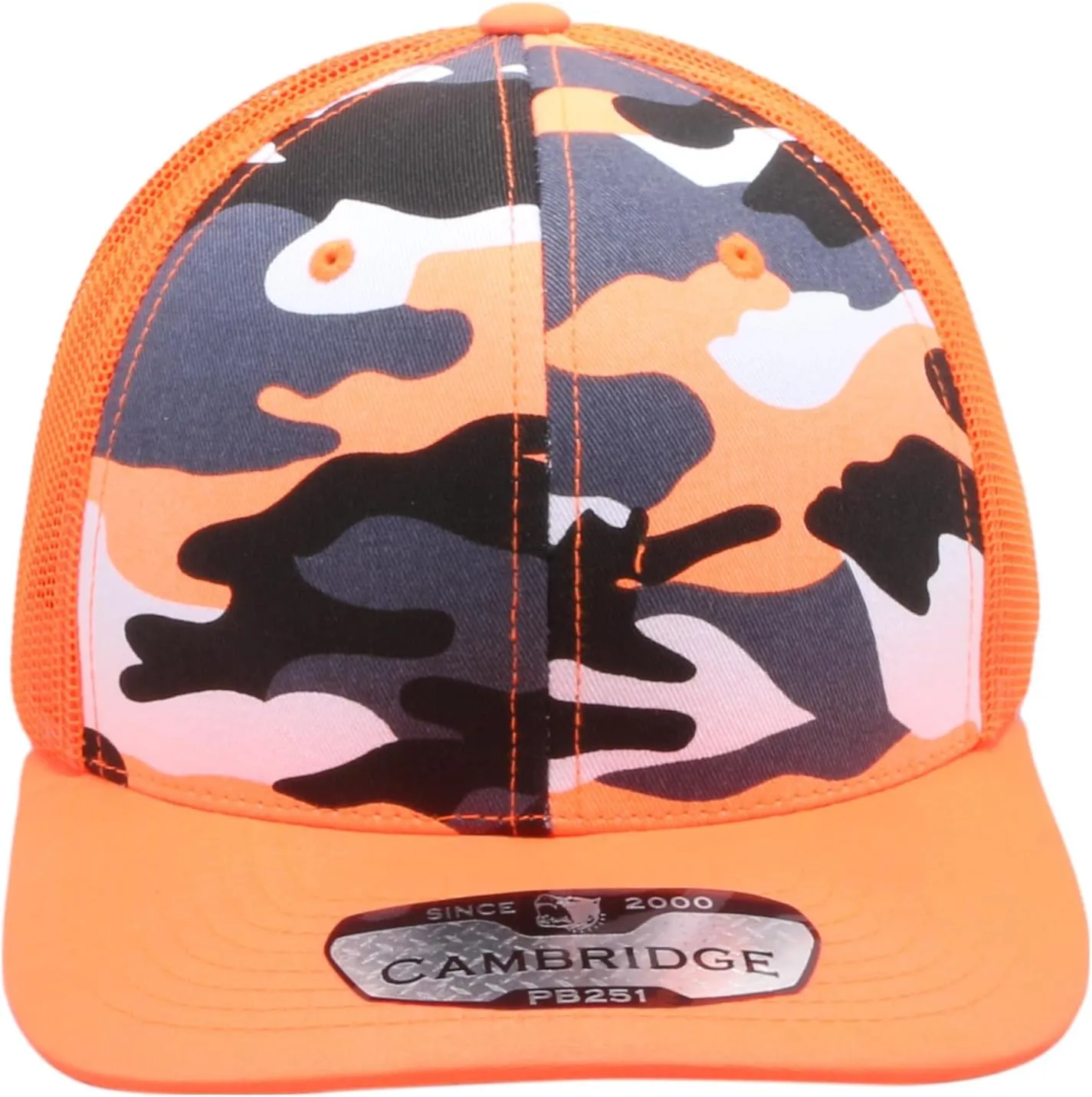 Pit Bull Premium Headwear Cambridge Trucker Hat Neon Camo Mesh Back Adjustable Snapback Hat Baseball Cap for Men & Women